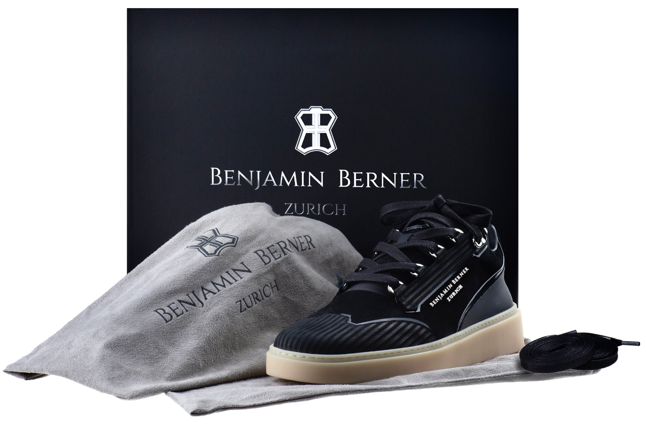 BNJ PABLO BLACK 3D STRIPED NUBUCK
