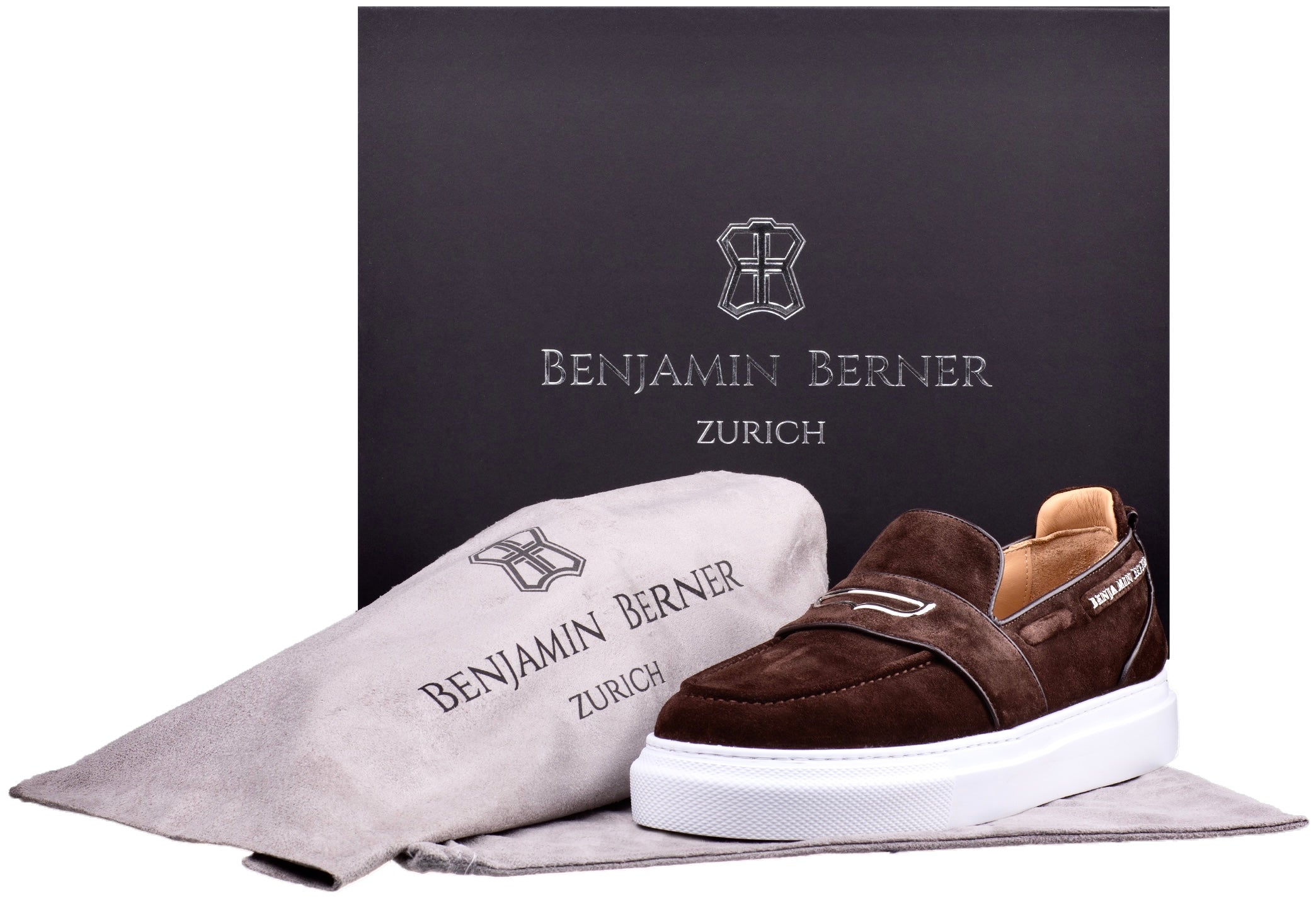 BNJ ENZO BROWN SUEDE PENNY LOAFER