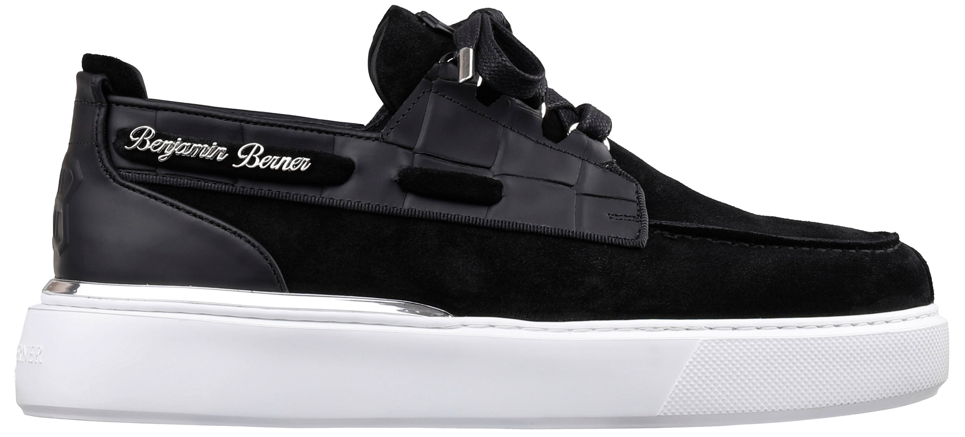 BNJ NEPTUNE BLACK SUEDE -MATT CROCODILE