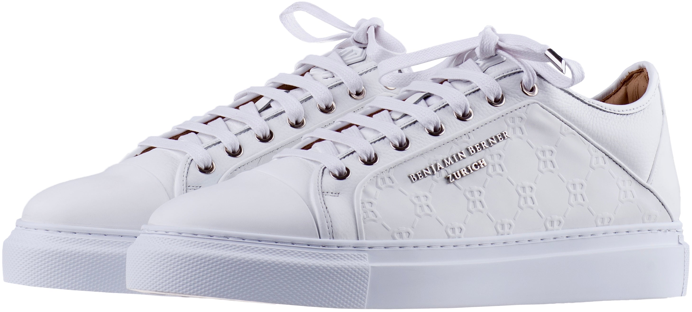 BNJ ODIN ALL WHITE MONOGRAM EMBOSSED MATT NAPPA