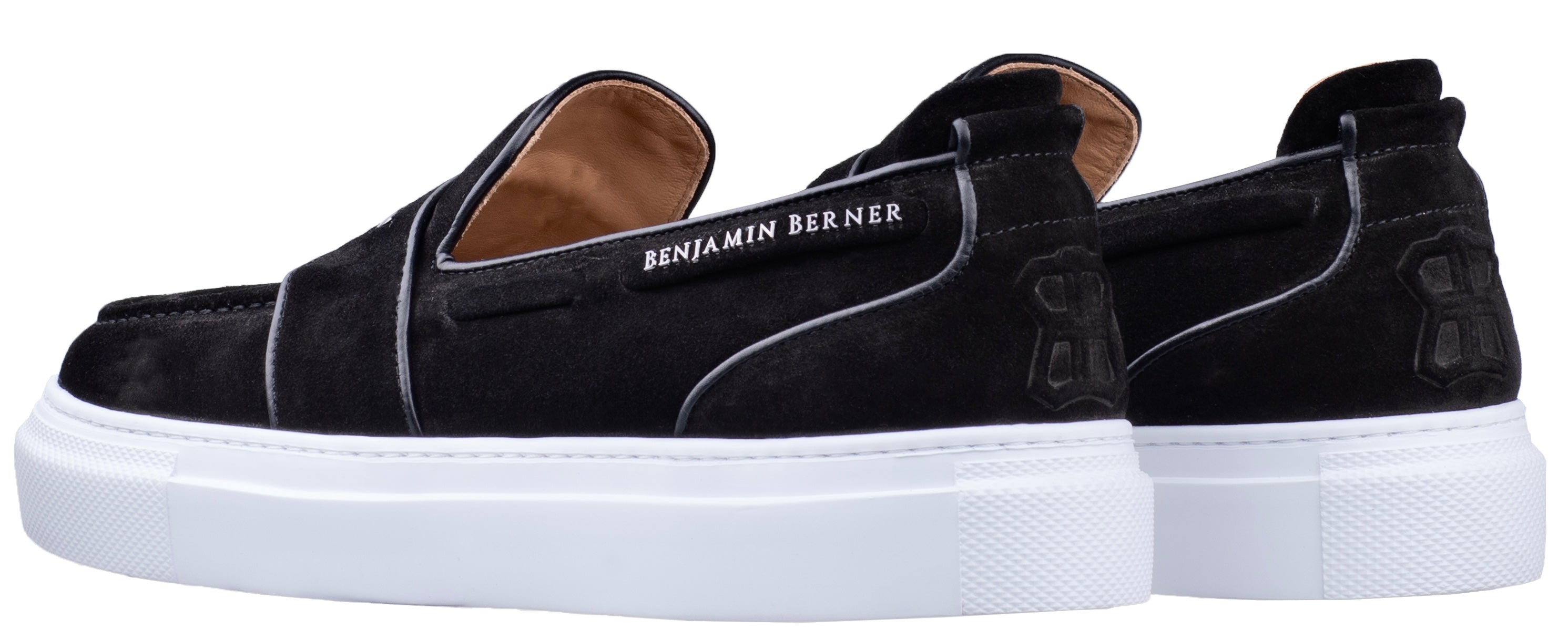 BNJ ENZO ONYX BLACK SUEDE CALFSKIN PENNY LOAFER