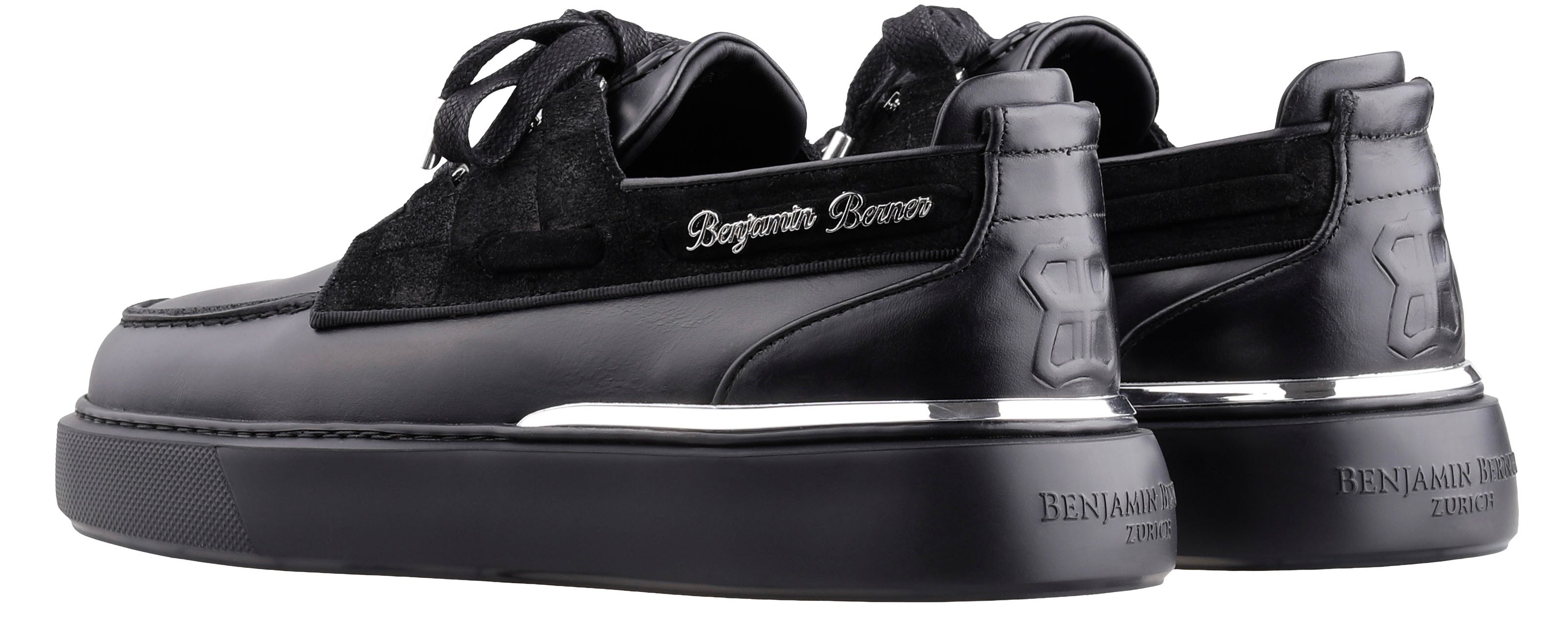 BNJ NEPTUNE BLACK NAPPA -CROCODILE SUEDE