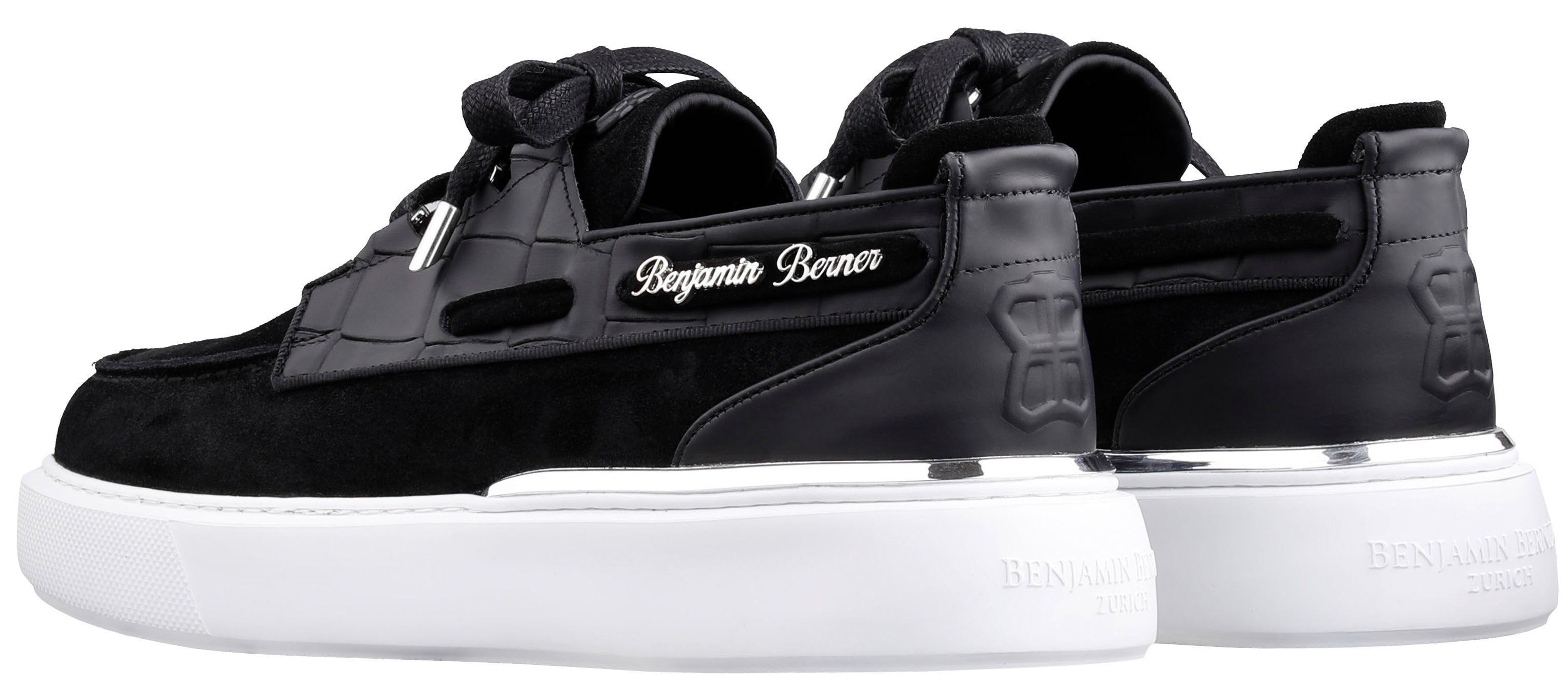 BNJ NEPTUNE BLACK SUEDE -MATT CROCODILE