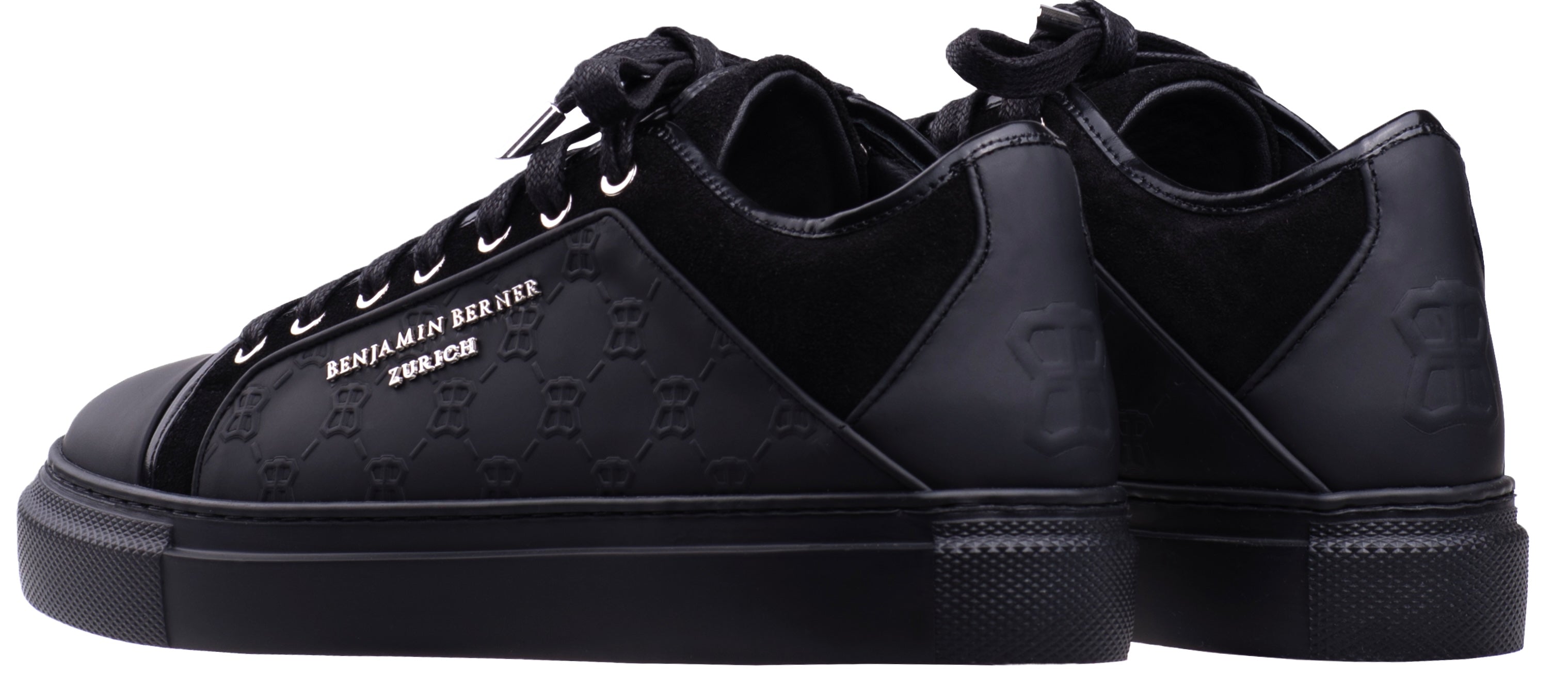 BNJ ODIN ALL BLACK MONOGRAM EMBOSSED MATT NAPPA