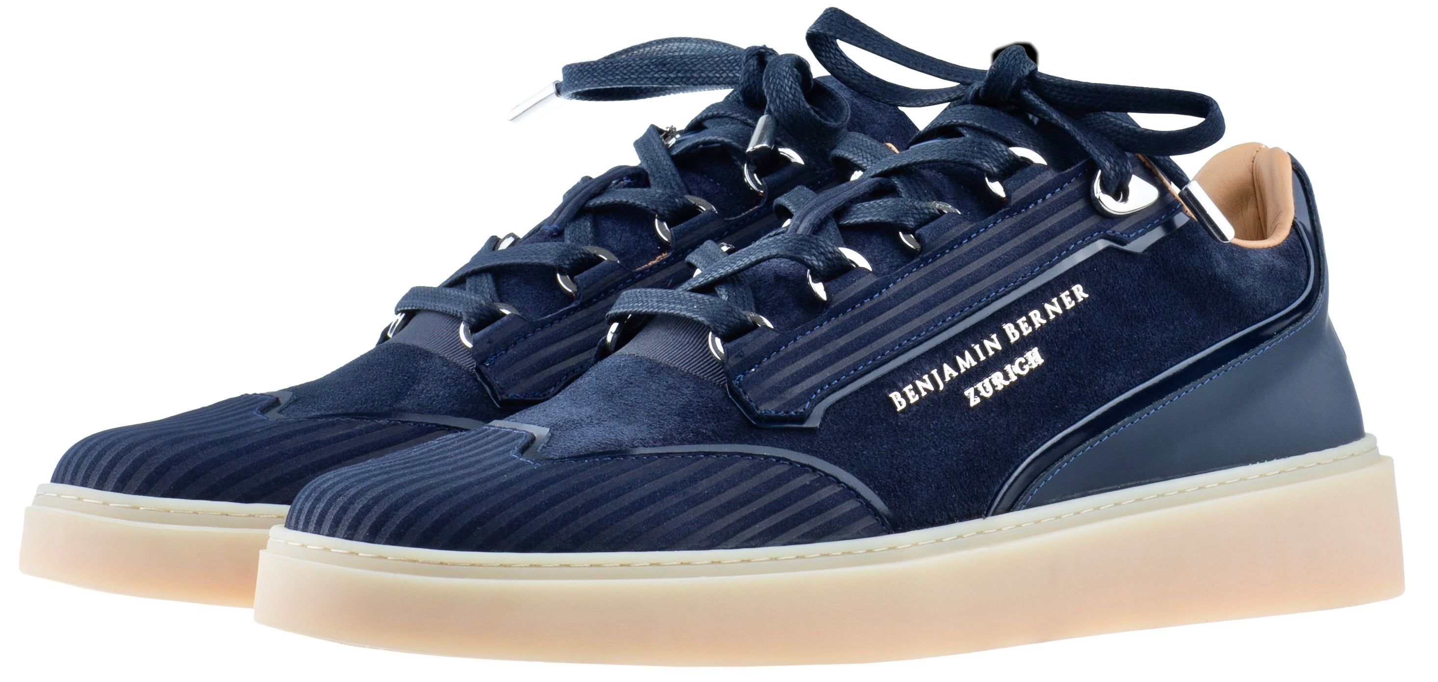 BNJ PABLO NAVY 3D STRIPED NUBUCK