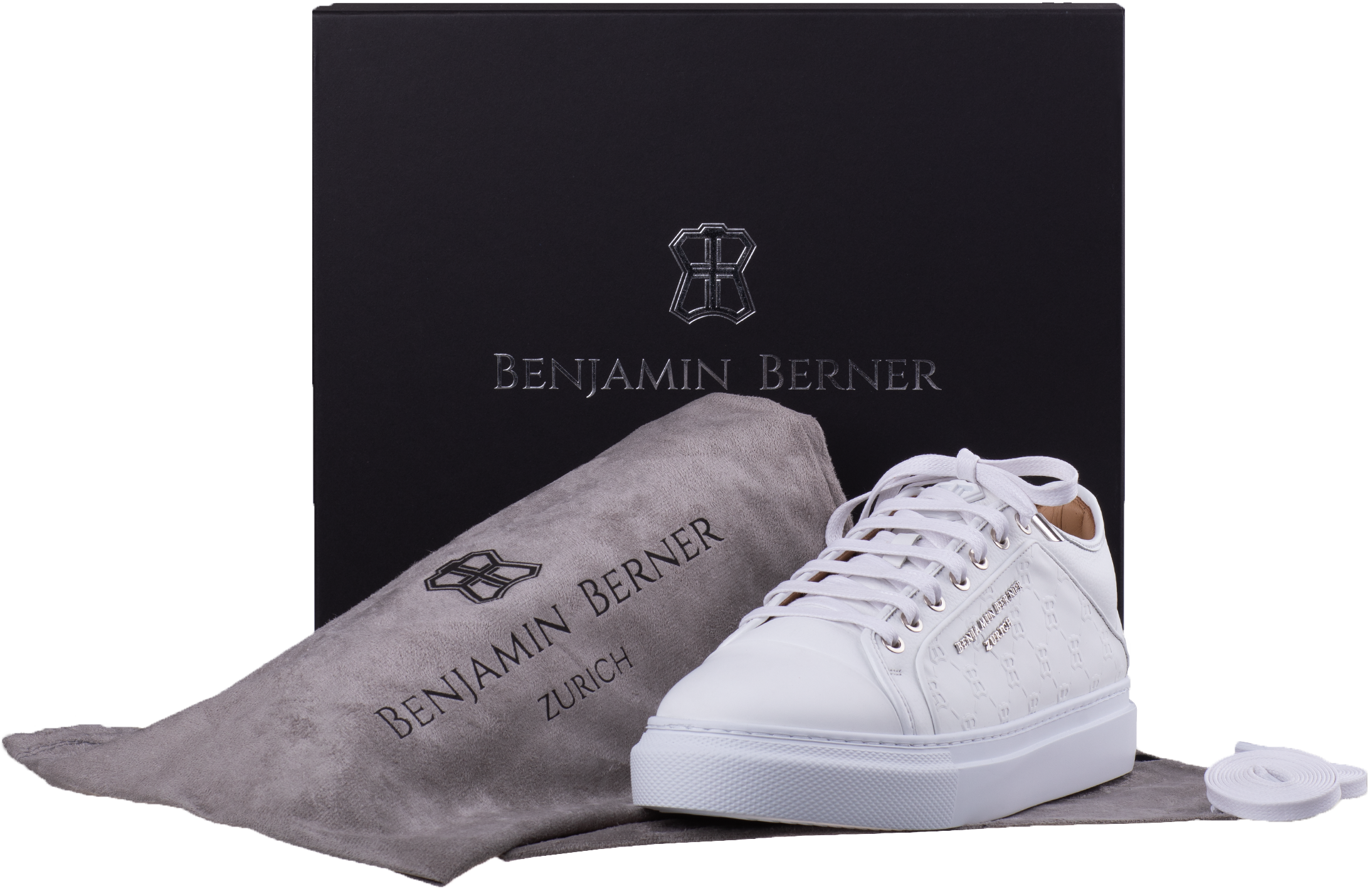 BNJ ODIN ALL WHITE MONOGRAM EMBOSSED MATT NAPPA