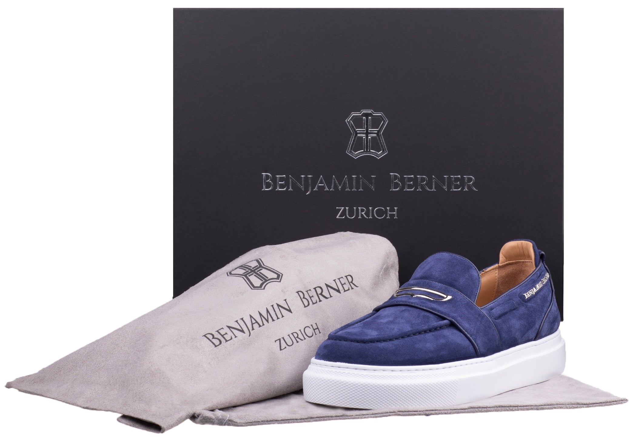 BNJ ENZO NAVY BLUE SUEDE PENNY LOAFER