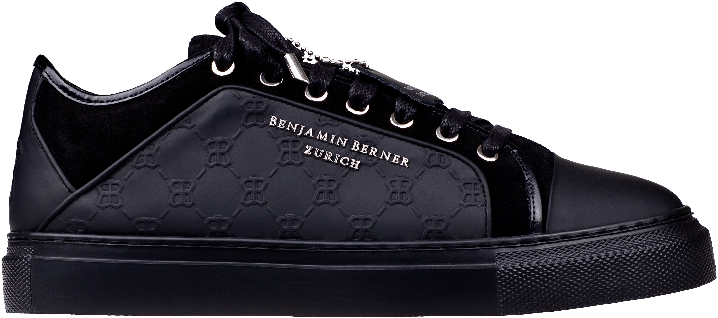 BNJ ODIN ALL BLACK MONOGRAM EMBOSSED MATT NAPPA