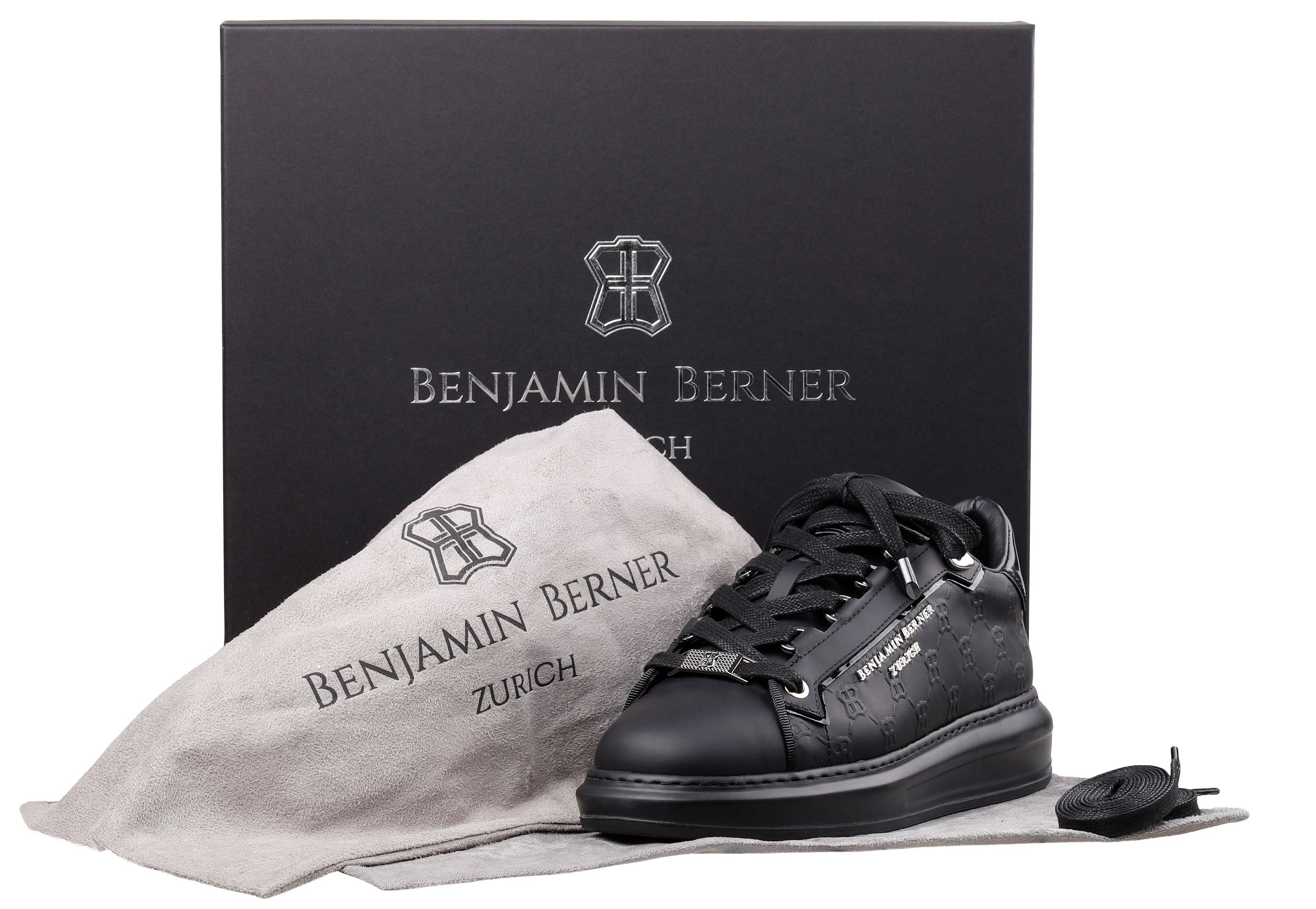 BNJ WOMEN'S ACHILLE ALL BLACK MONOGRAM