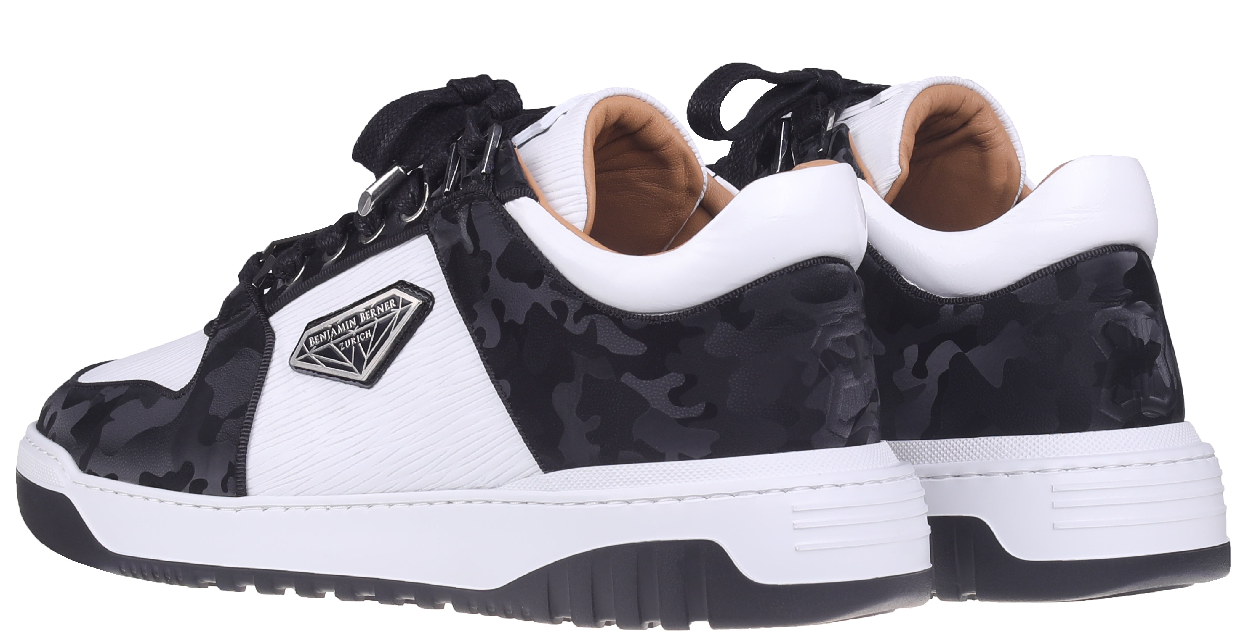 BNJ SIGMA Low-Top BLACK REFLECTIVE CAMOUFLAGE- WHITE 3D WAVE