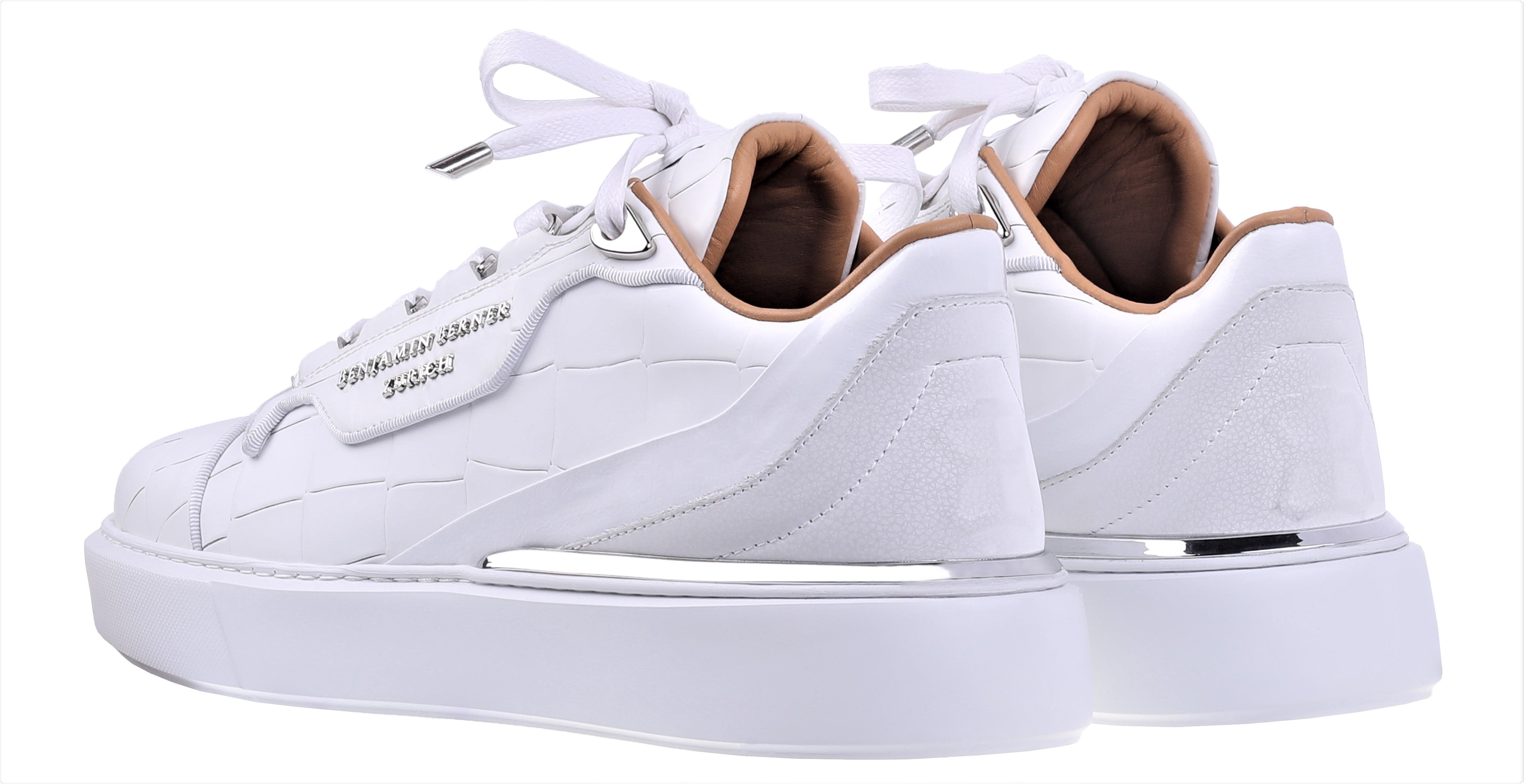 BNJ RAPHAEL Low-Top ALL WHITE MATT CROCODILE