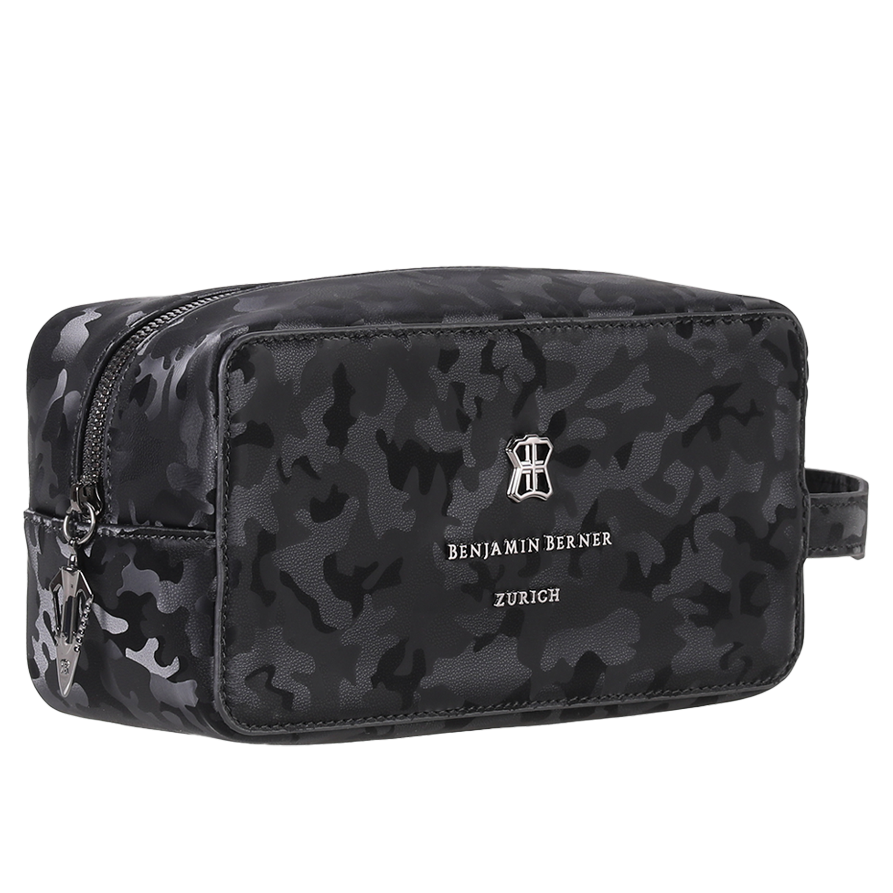 BNJ WASHBAG BLACK REFLECTIVE  CAMOUFLAGE CALFSKIN