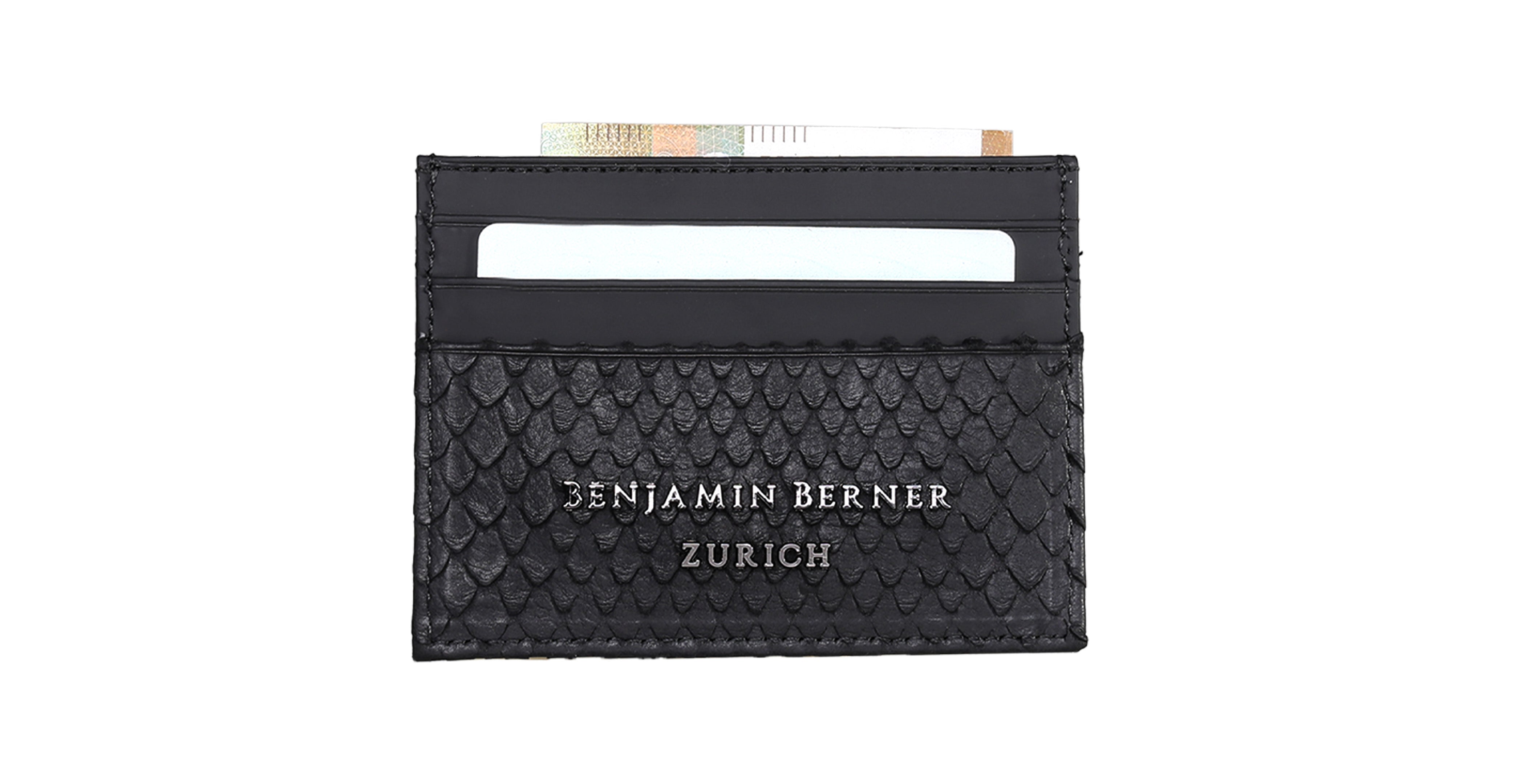 BNJ CARDHOLDER BLACK PYTHON CUT MATT NAPPA