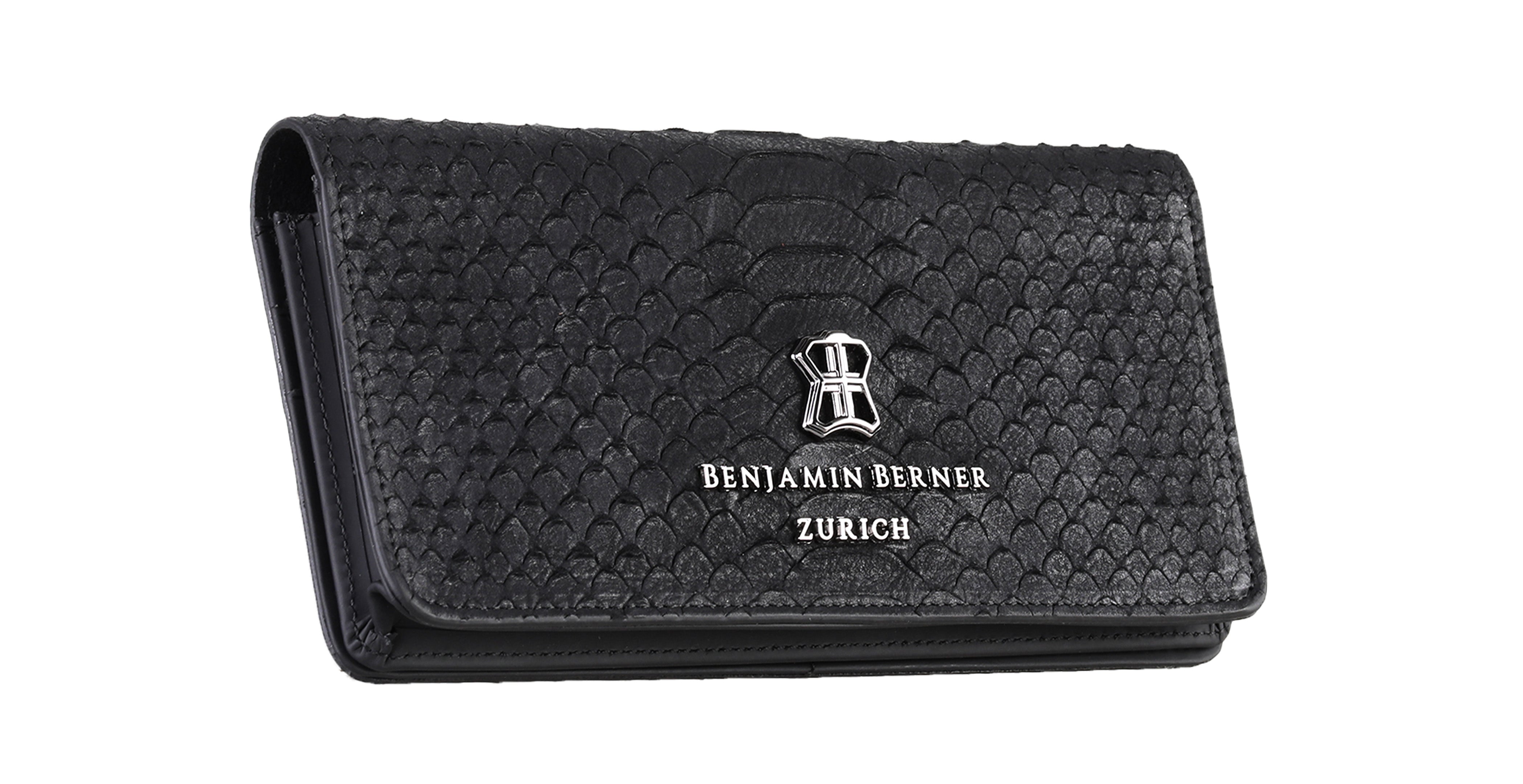 BNJ PHONE WALLET CASE BLACK PYTHON CUT MATT NAPPA