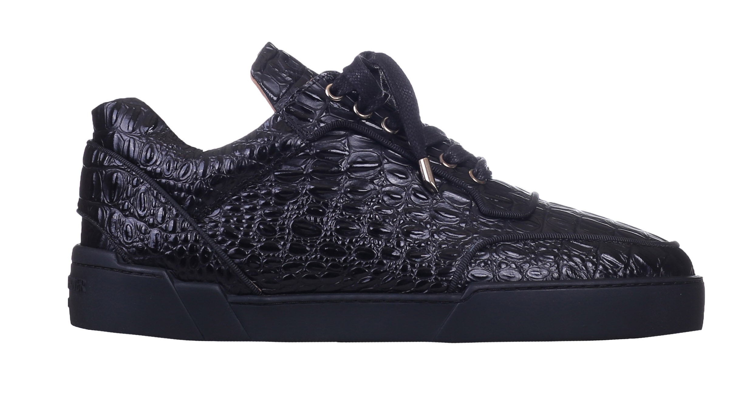 Low-Top ALL BLACK ALLIGATOR EFFECT