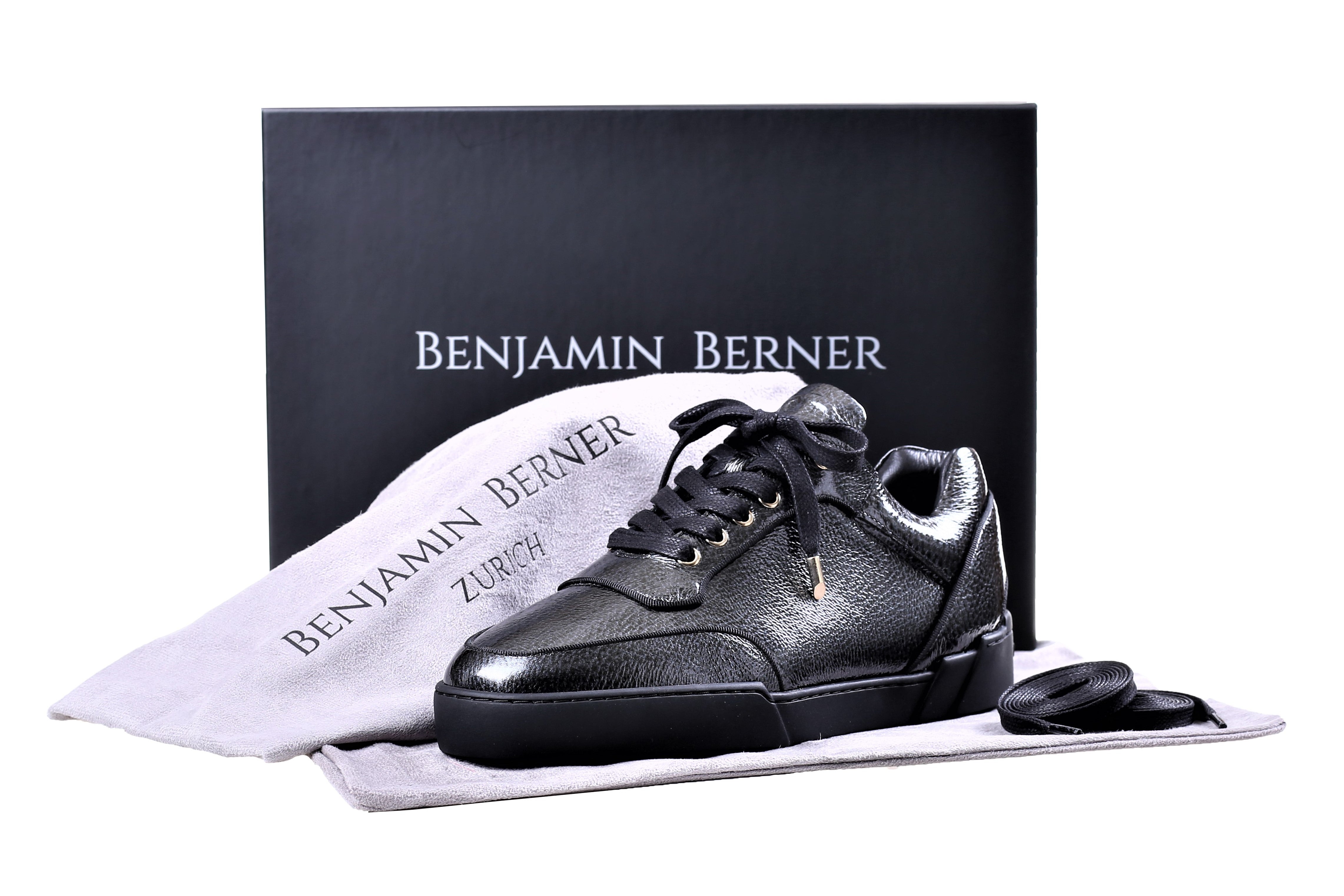 Low-Top IRON GREY WASHED PATENT CALFSKIN