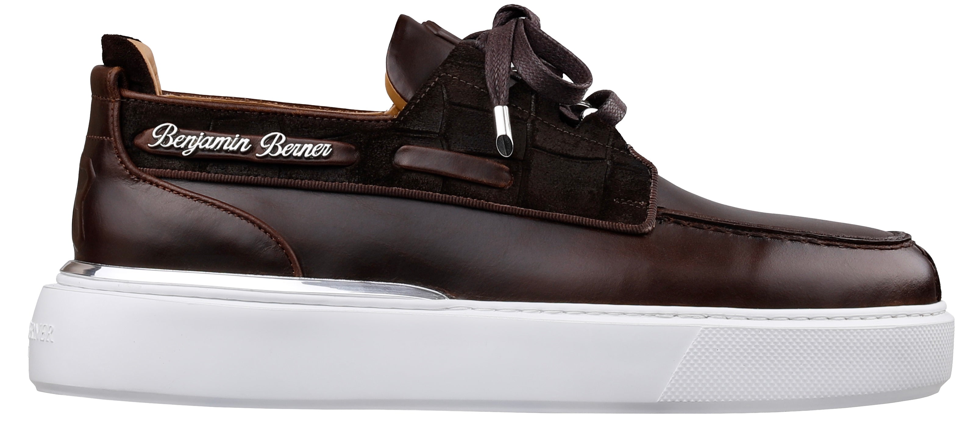 BNJ  NEPTUNE  BROWN  NAPPA -CROCODILE SUEDE