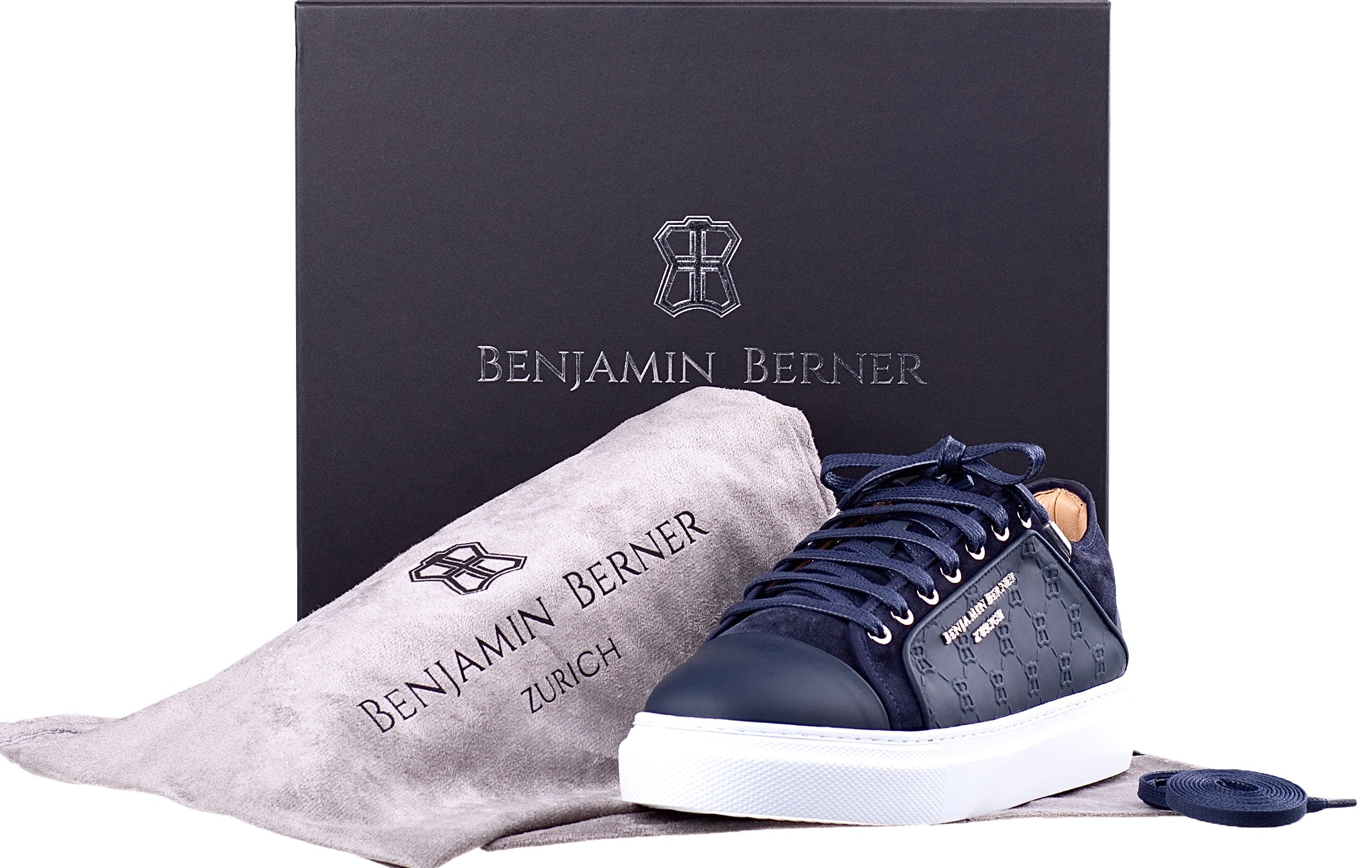 BNJ ODIN NAVY  MONOGRAM EMBOSSED MATT NAPPA