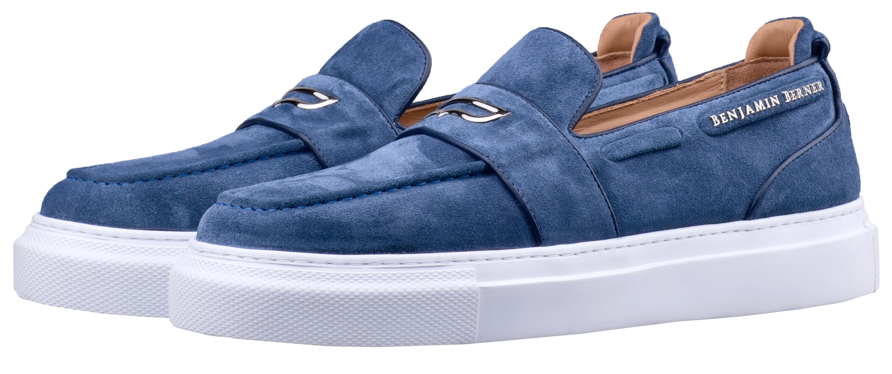 BNJ ENZO  INDIGO BLUE SUEDE PENNY LOAFER