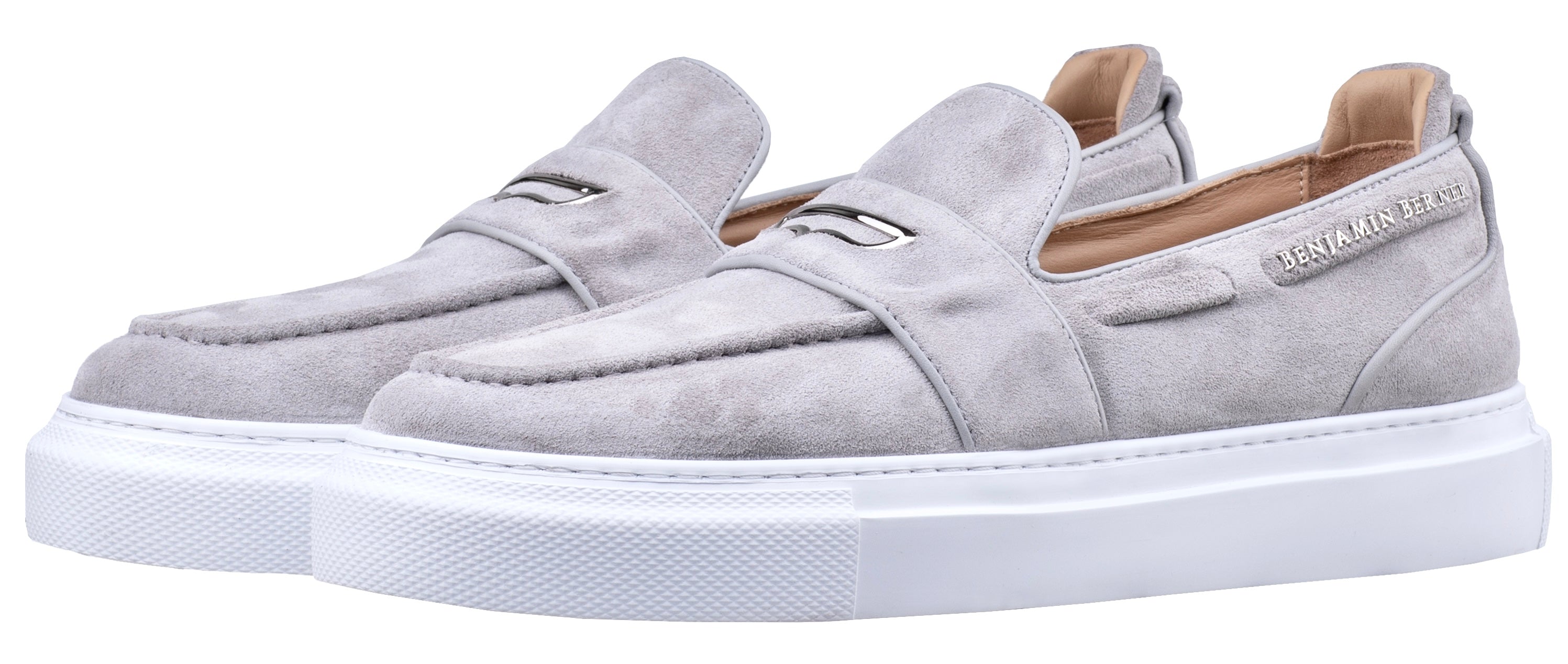 BNJ ENZO  ICE GREY  SUEDE PENNY LOAFER