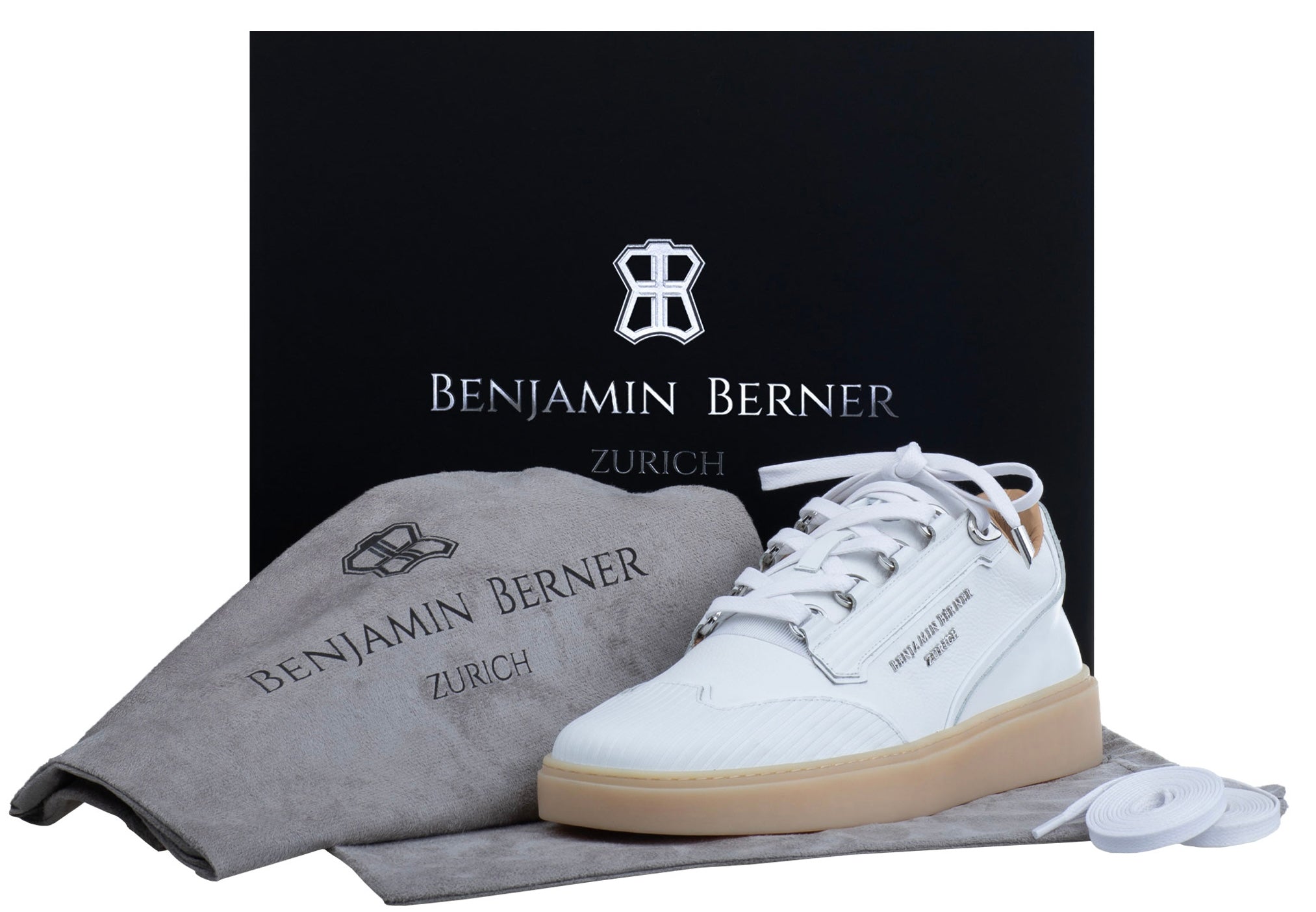 BNJ PABLO WHITE 3D STRIPED NAPPA