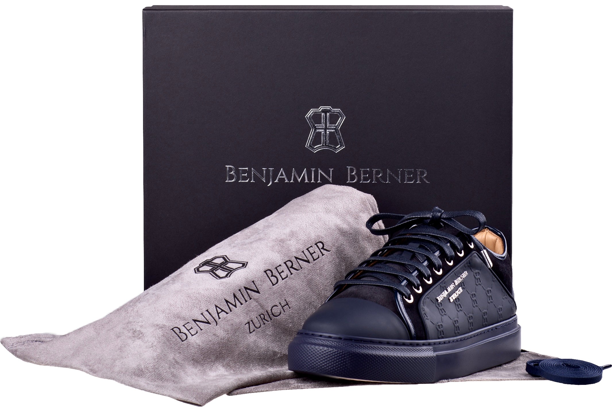 BNJ ODIN MIDNIGHT BLUE  MONOGRAM EMBOSSED MATT NAPPA