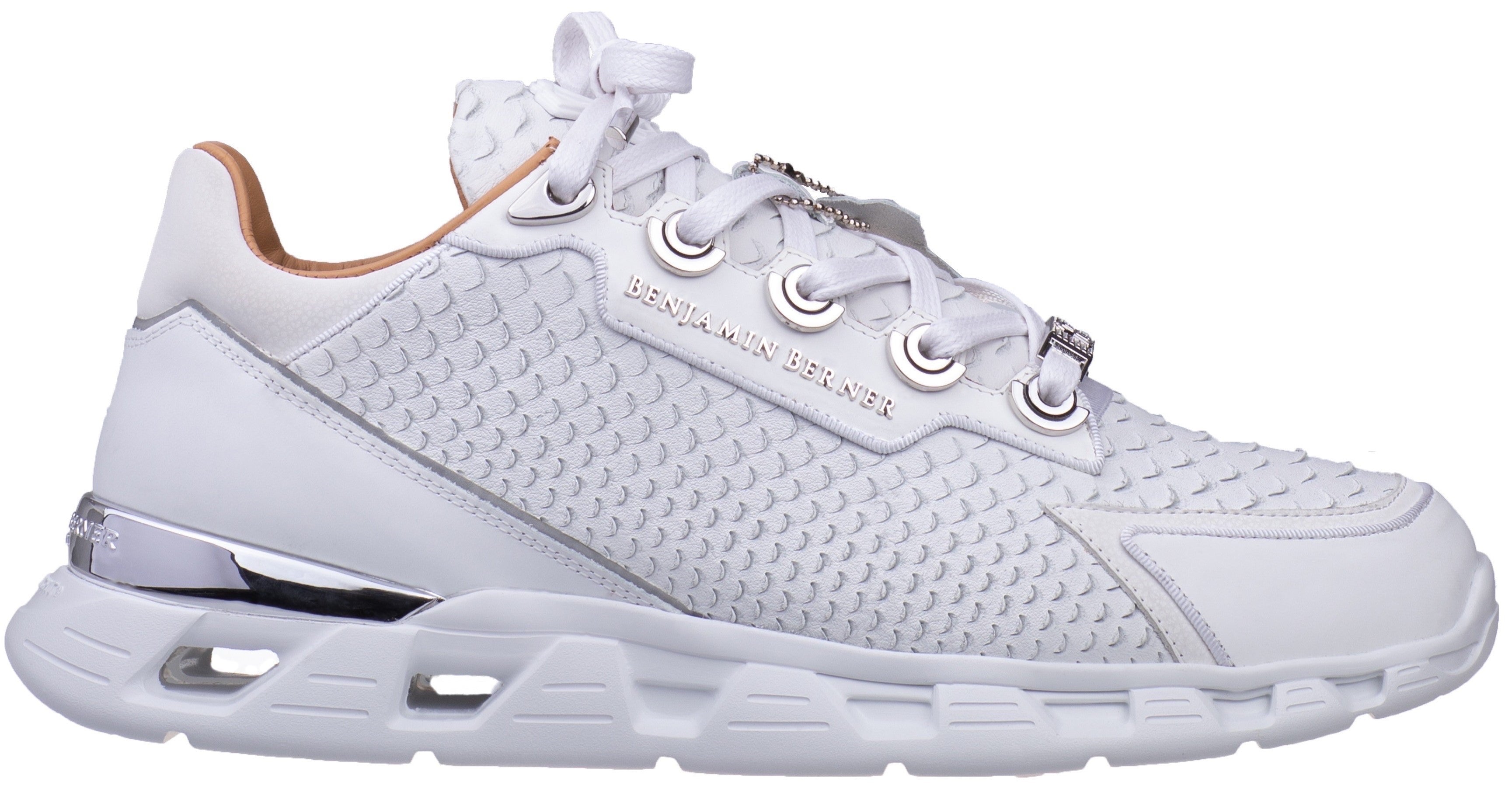 BNJ RAZOR HIGH-TECH RUNNER ALL WHITE PYHTON CUT NAPPA