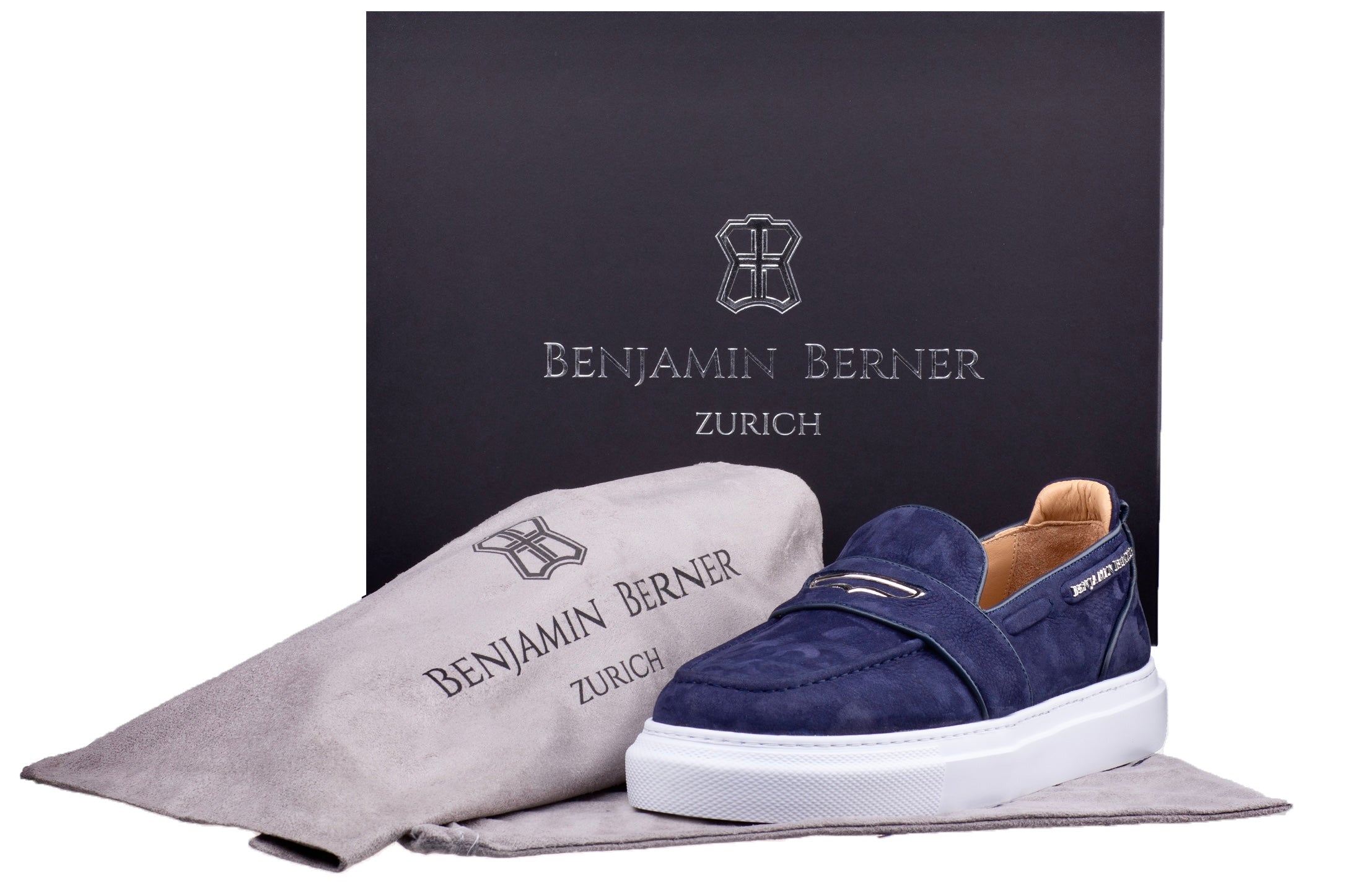 BNJ ENZO  MIDNIGHT BLUE NUBUCK PENNY LOAFER