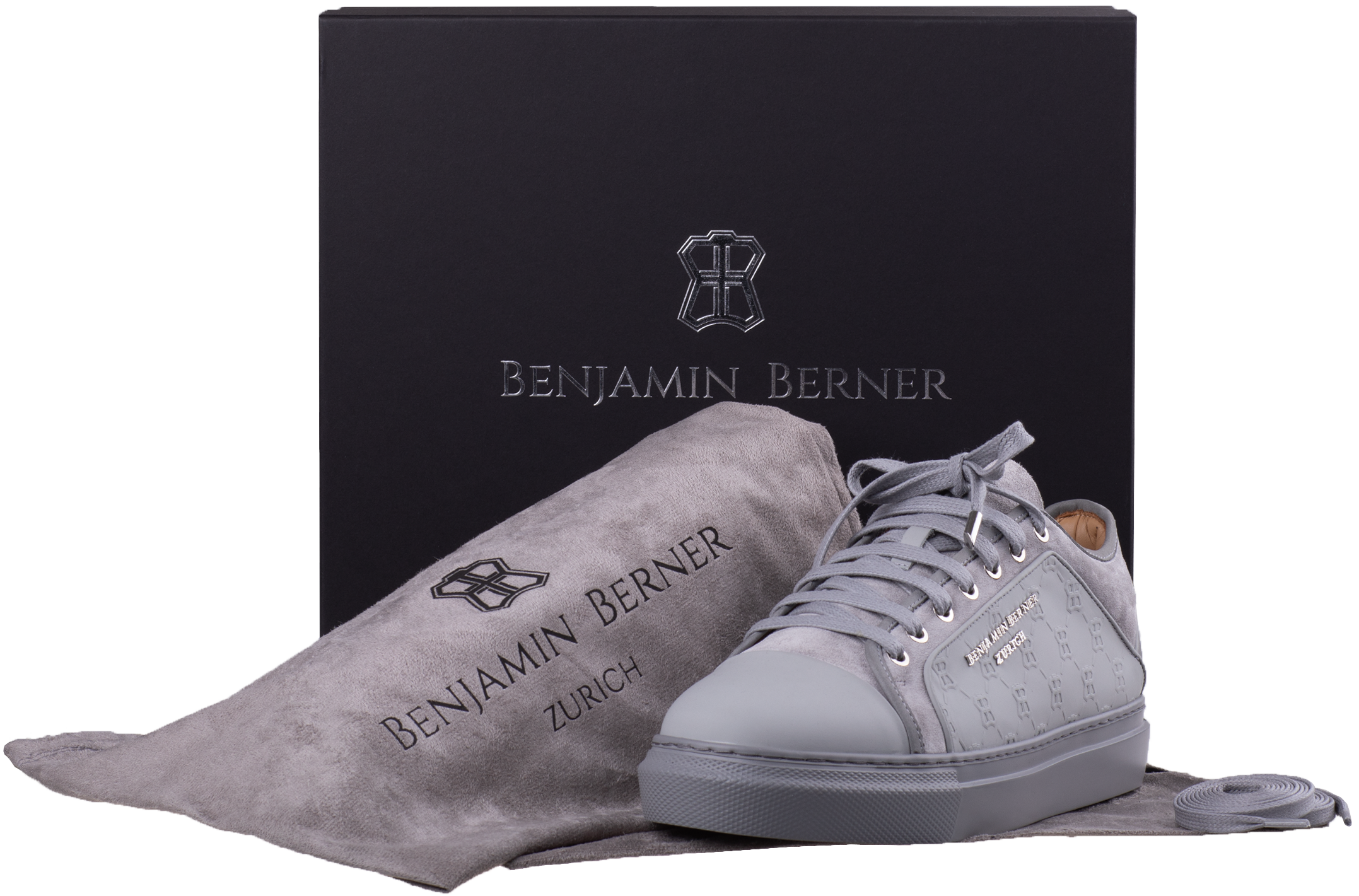 BNJ ODIN ICE GREY  MONOGRAM EMBOSSED MATT NAPPA