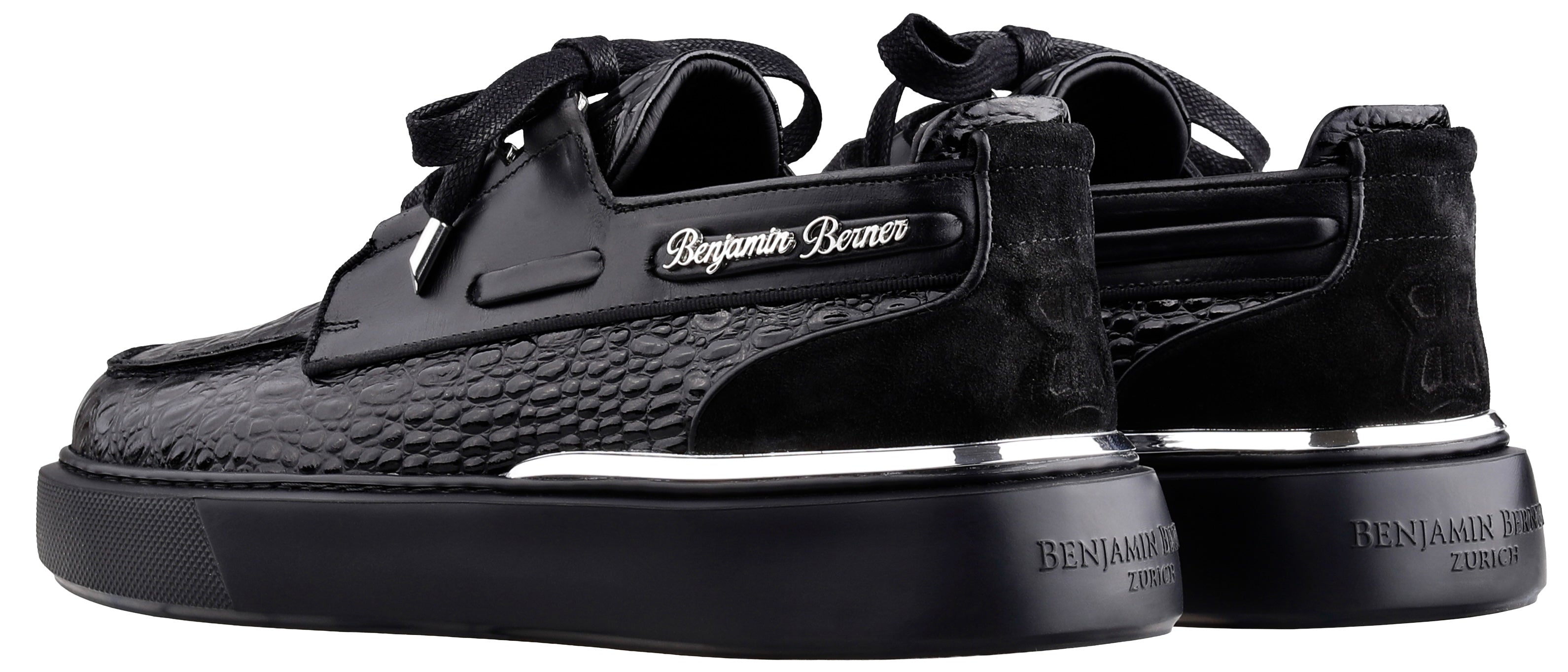 BNJ  NEPTUNE  ALL BLACK ALLIGATOR CALFSKIN
