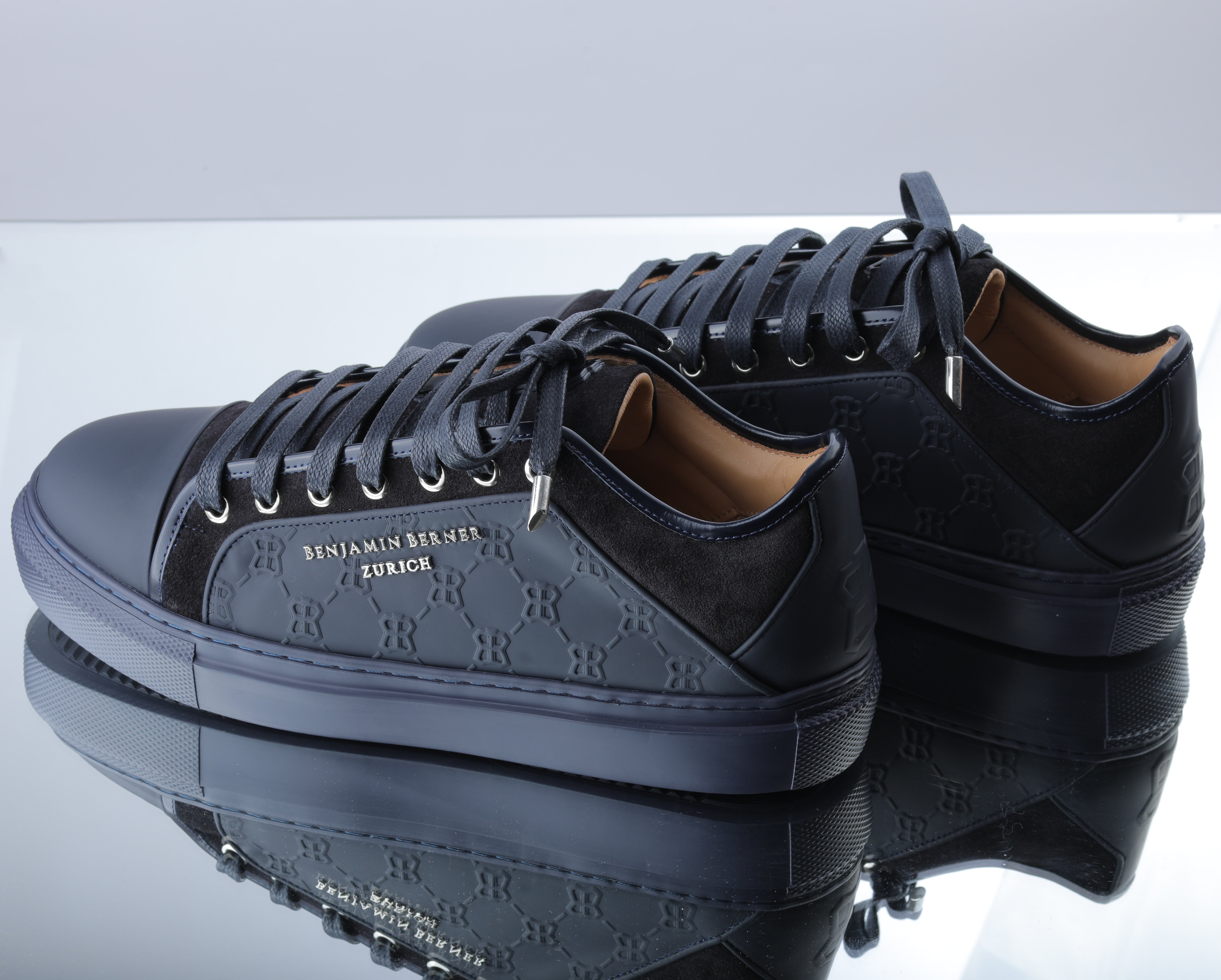 BNJ ODIN MIDNIGHT BLUE  MONOGRAM EMBOSSED MATT NAPPA