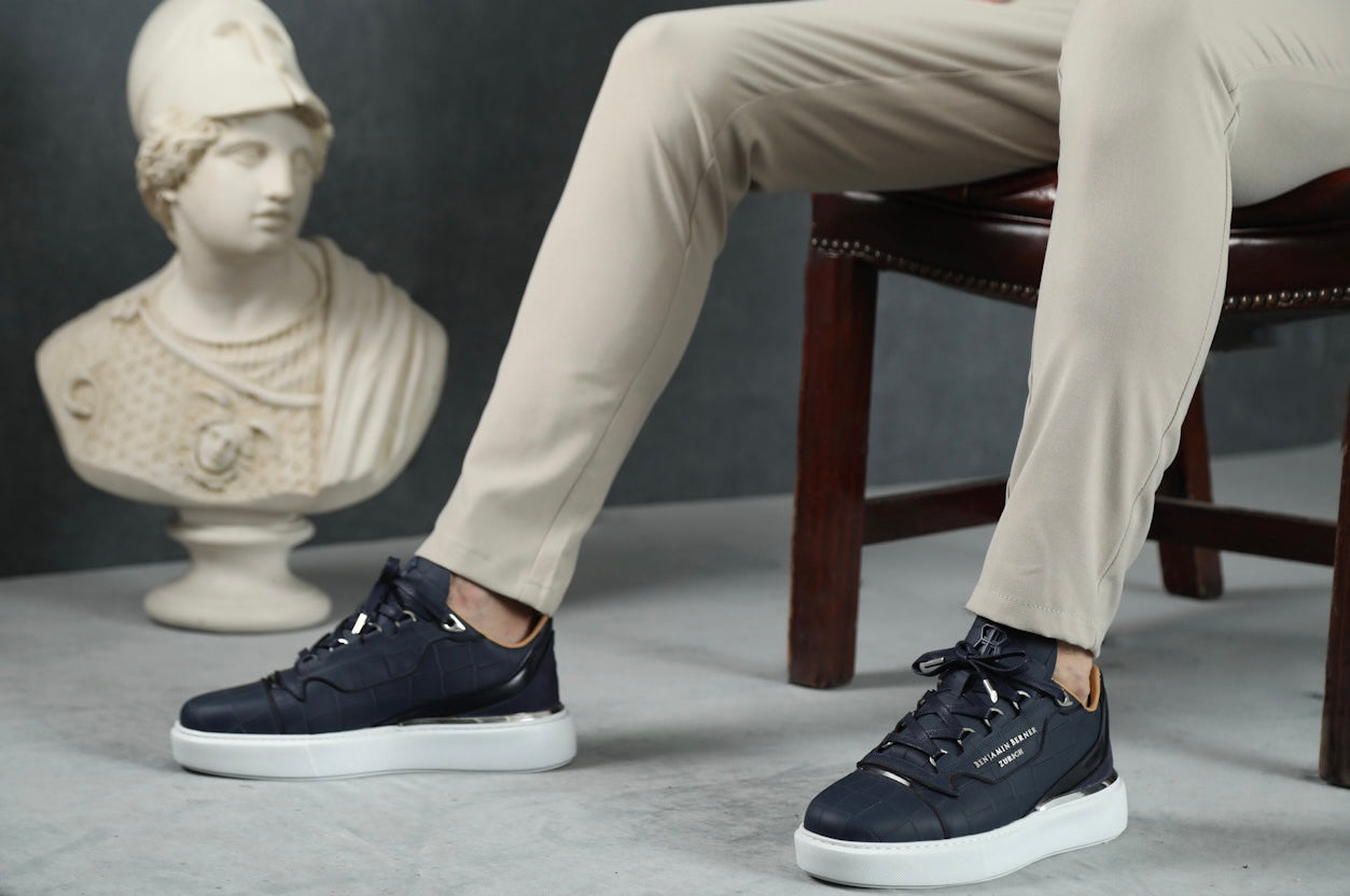 BNJ RAPHAEL Low-Top NAVY  MATT CROCODILE