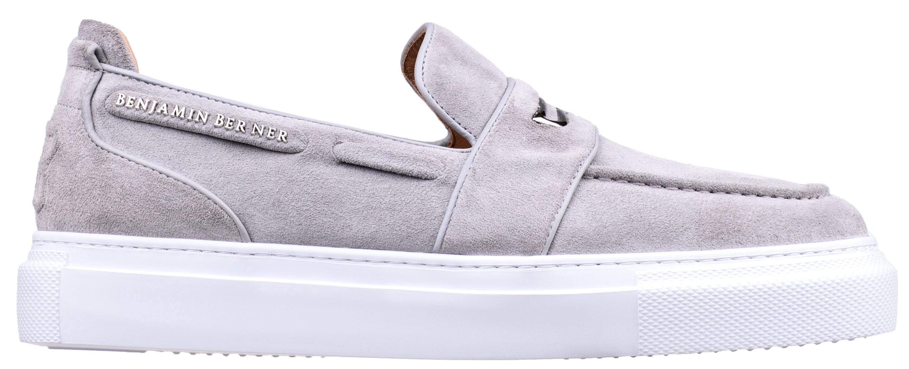BNJ ENZO  ICE GREY  SUEDE PENNY LOAFER