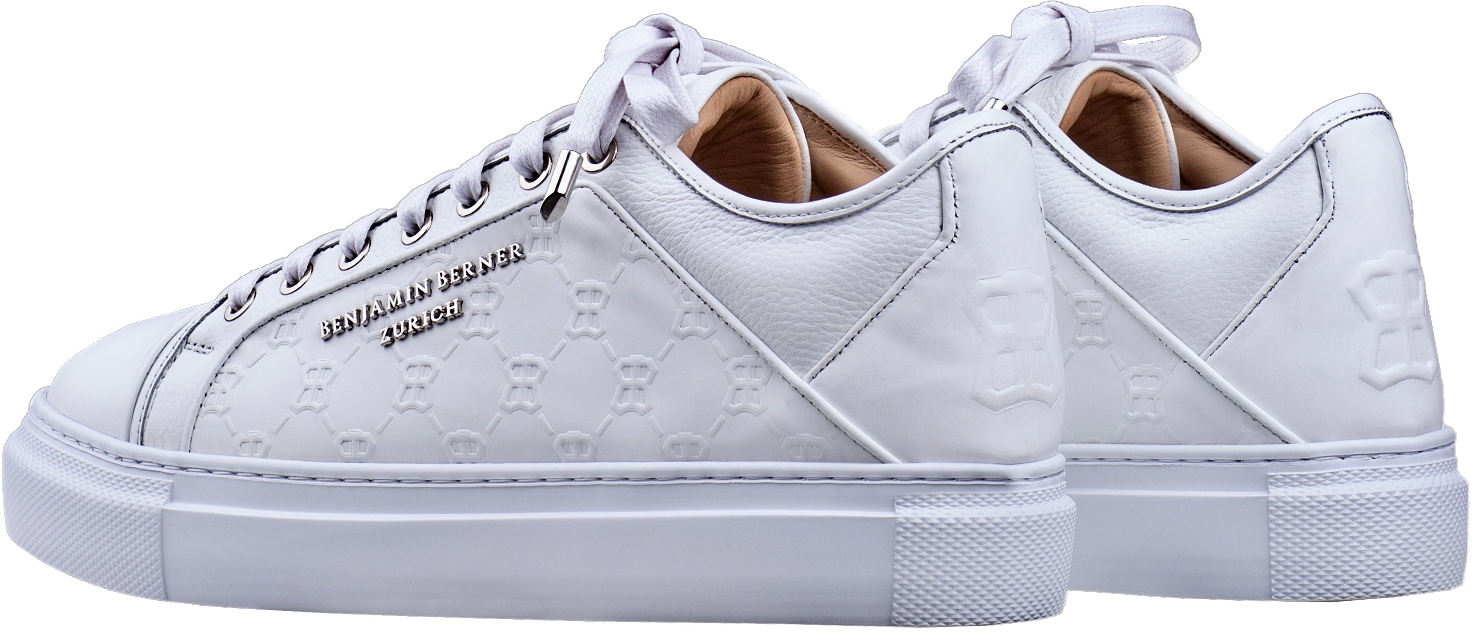 BNJ ODIN ALL WHITE  MONOGRAM EMBOSSED MATT NAPPA