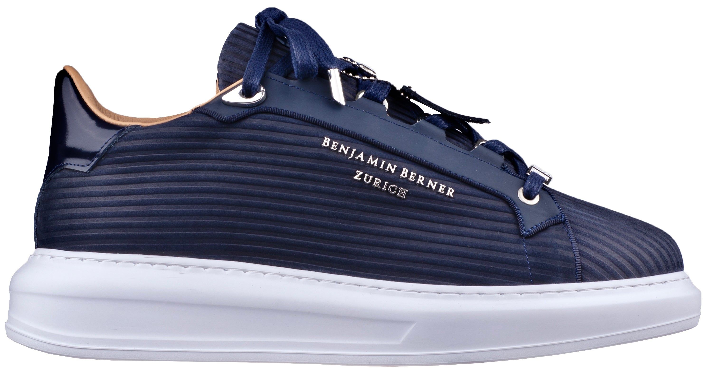 BNJ ACHILLE NAVY 3D STRIPED  NUBUCK