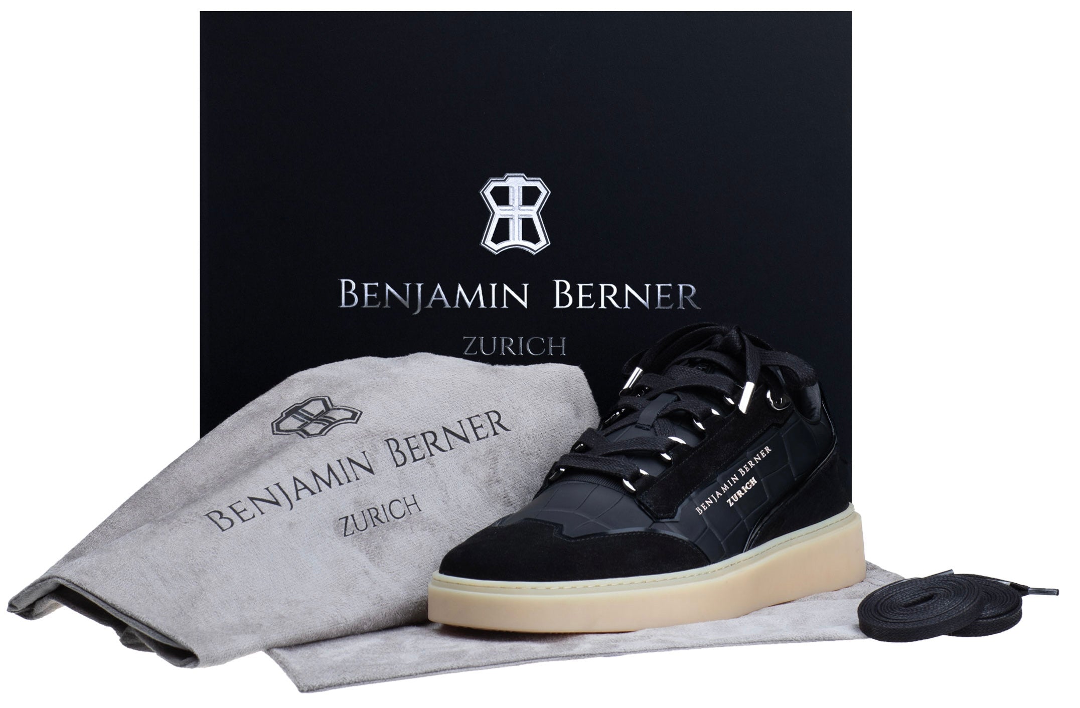 BNJ PABLO BLACK MATT CROCODILE