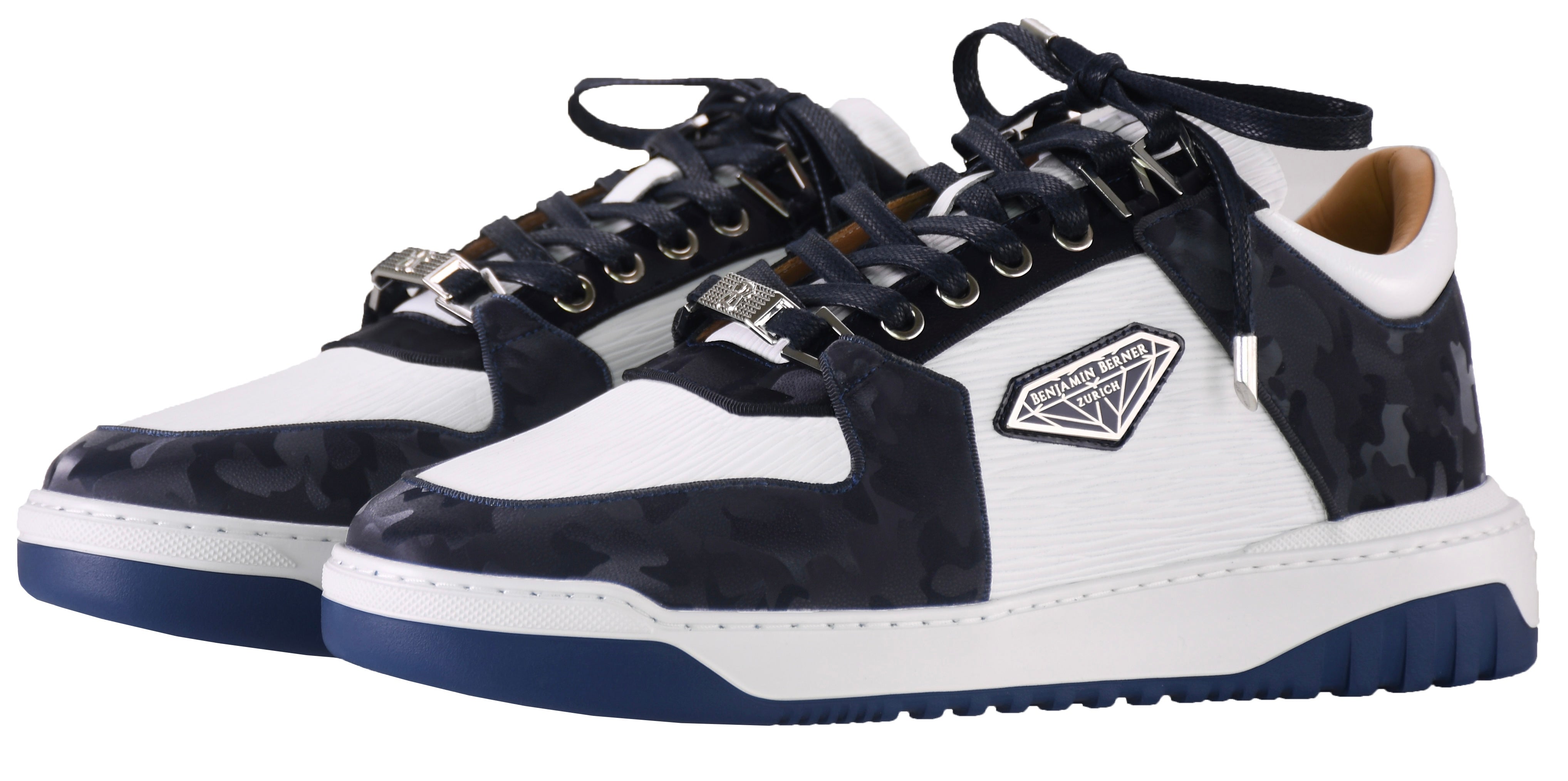 BNJ SIGMA Low-Top NAVY REFLECTIVE CAMOUFLAGE- WHITE 3D WAVE