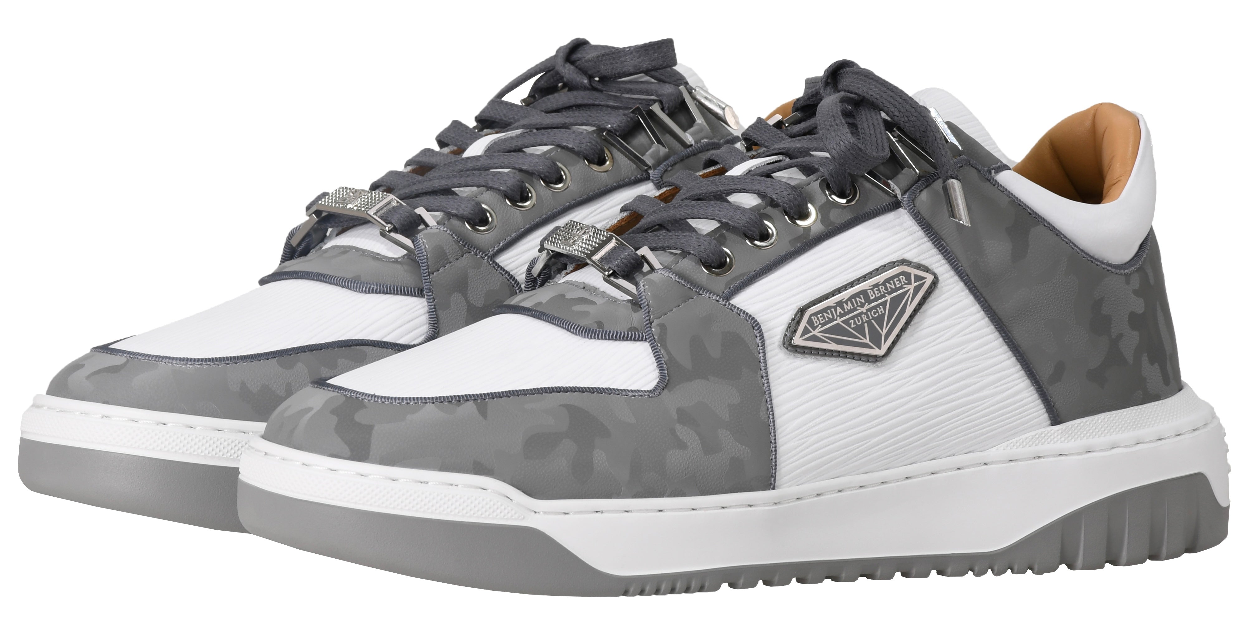 BNJ SIGMA Low-Top GREY REFLECTIVE CAMOUFLAGE-WHITE 3D WAVE NA