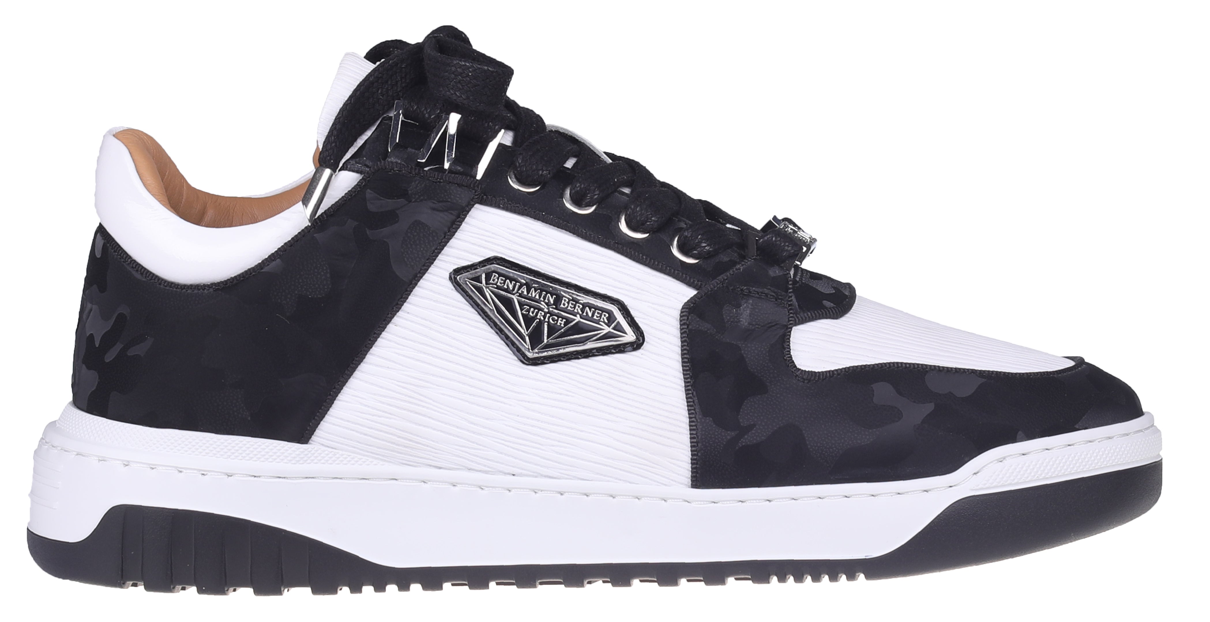 BNJ SIGMA Low-Top BLACK REFLECTIVE CAMOUFLAGE- WHITE 3D WAVE
