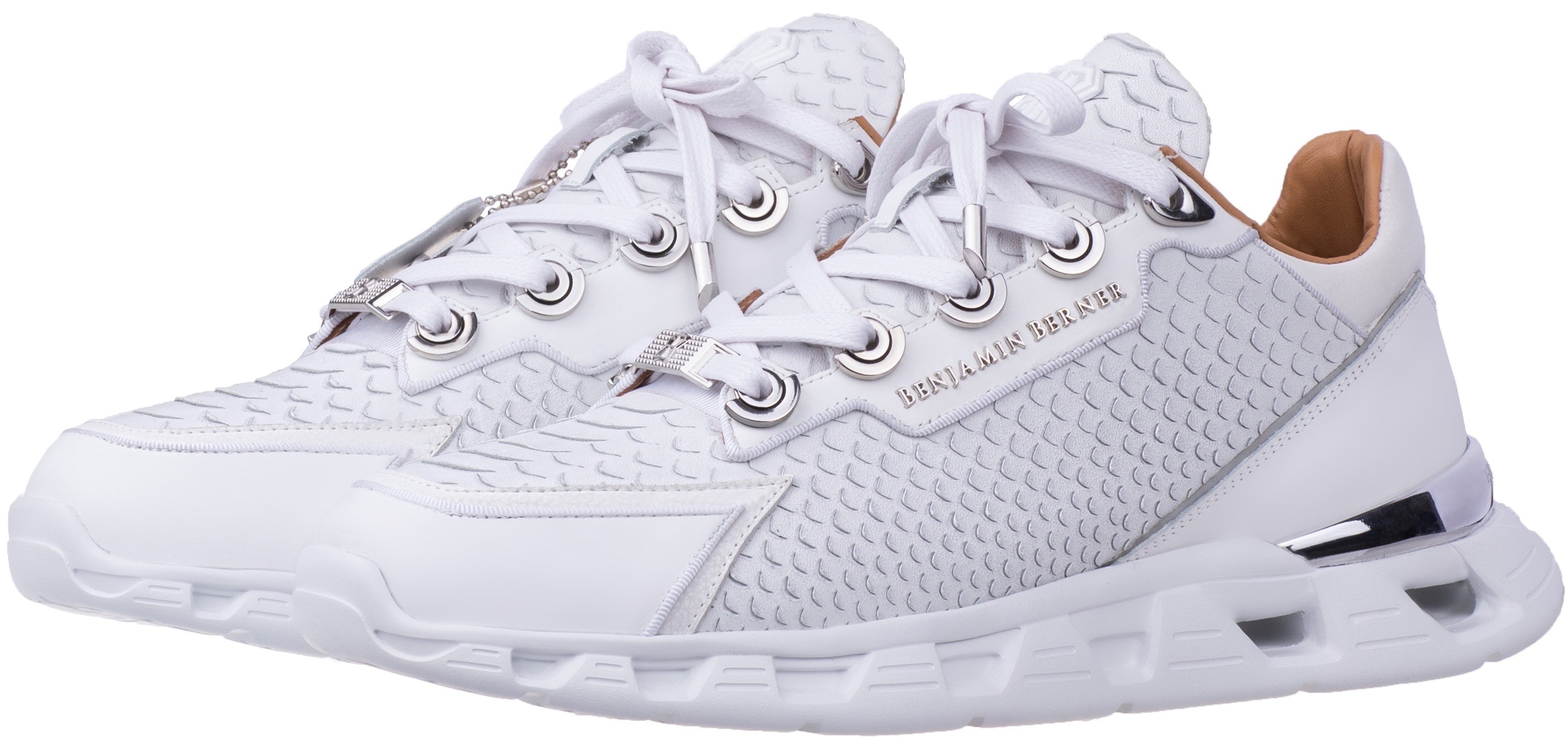 BNJ RAZOR HIGH-TECH RUNNER ALL WHITE PYHTON CUT NAPPA