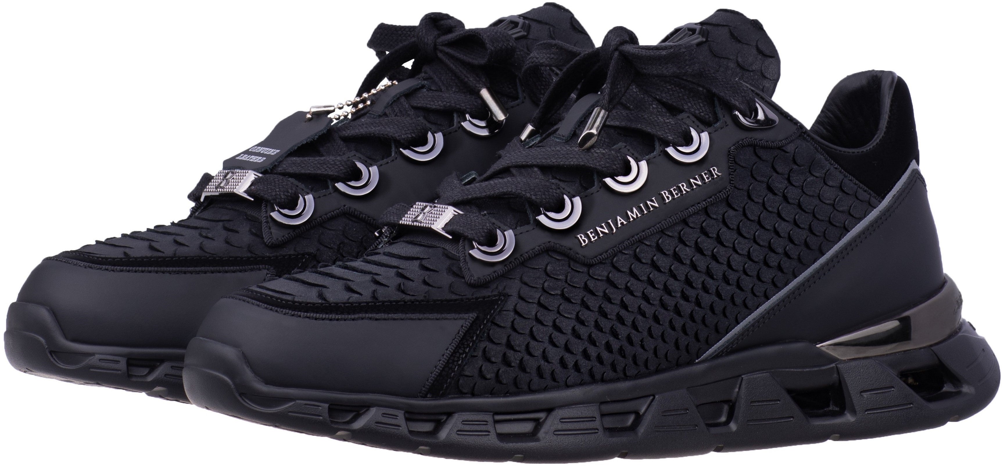 BNJ RAZOR HIGH-TECH RUNNER ALL BLACK PYTHON CUT NUBUCK