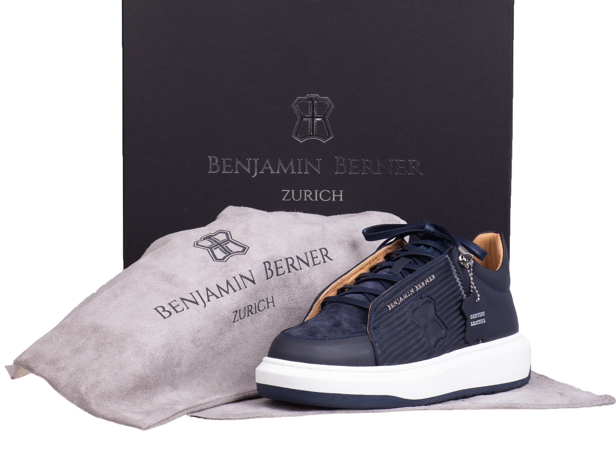 BNJ THEO NNAVY 3-D STRIPED NUBUCK - SUEDE