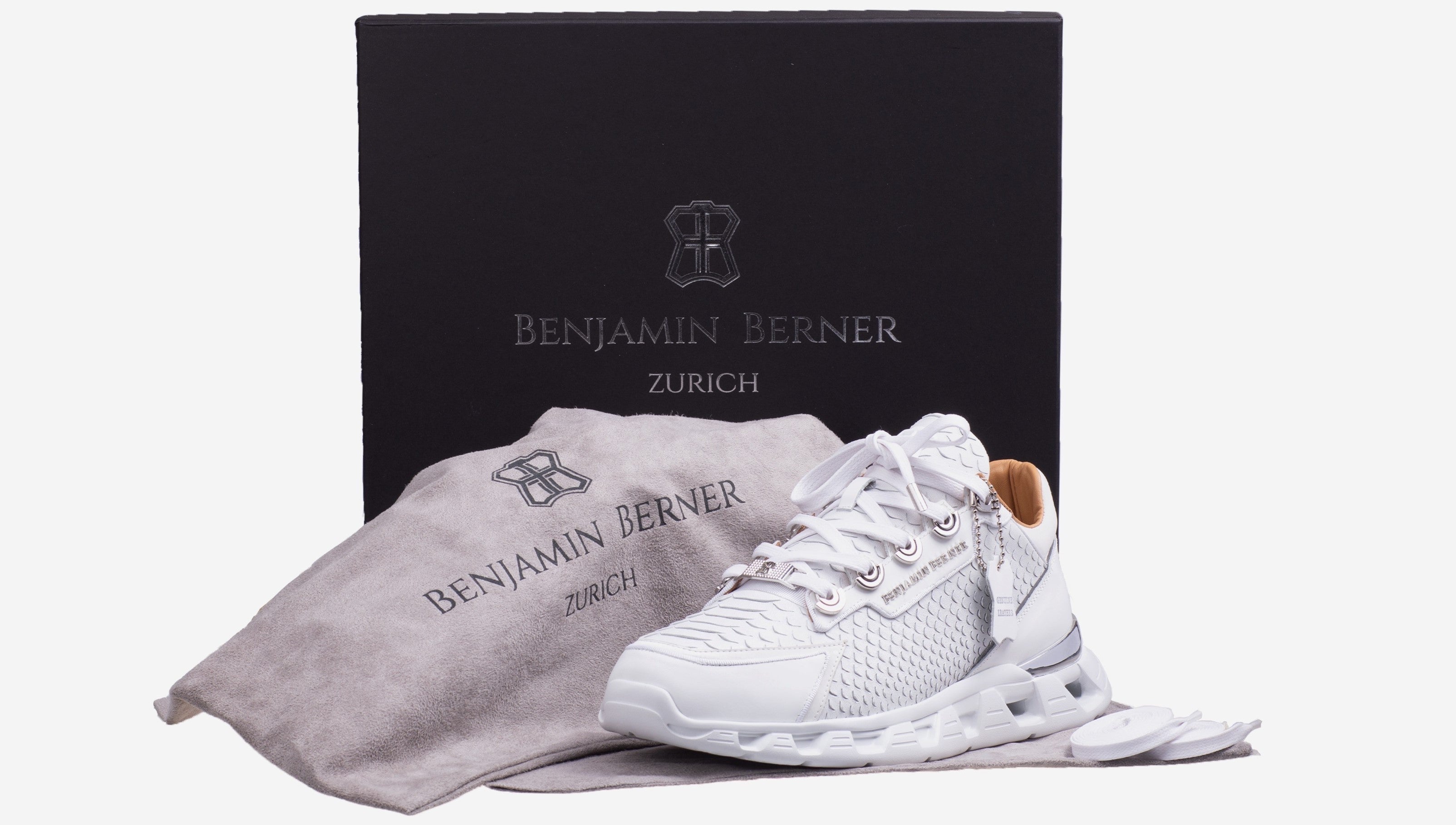 BNJ RAZOR HIGH-TECH RUNNER ALL WHITE PYHTON CUT NAPPA