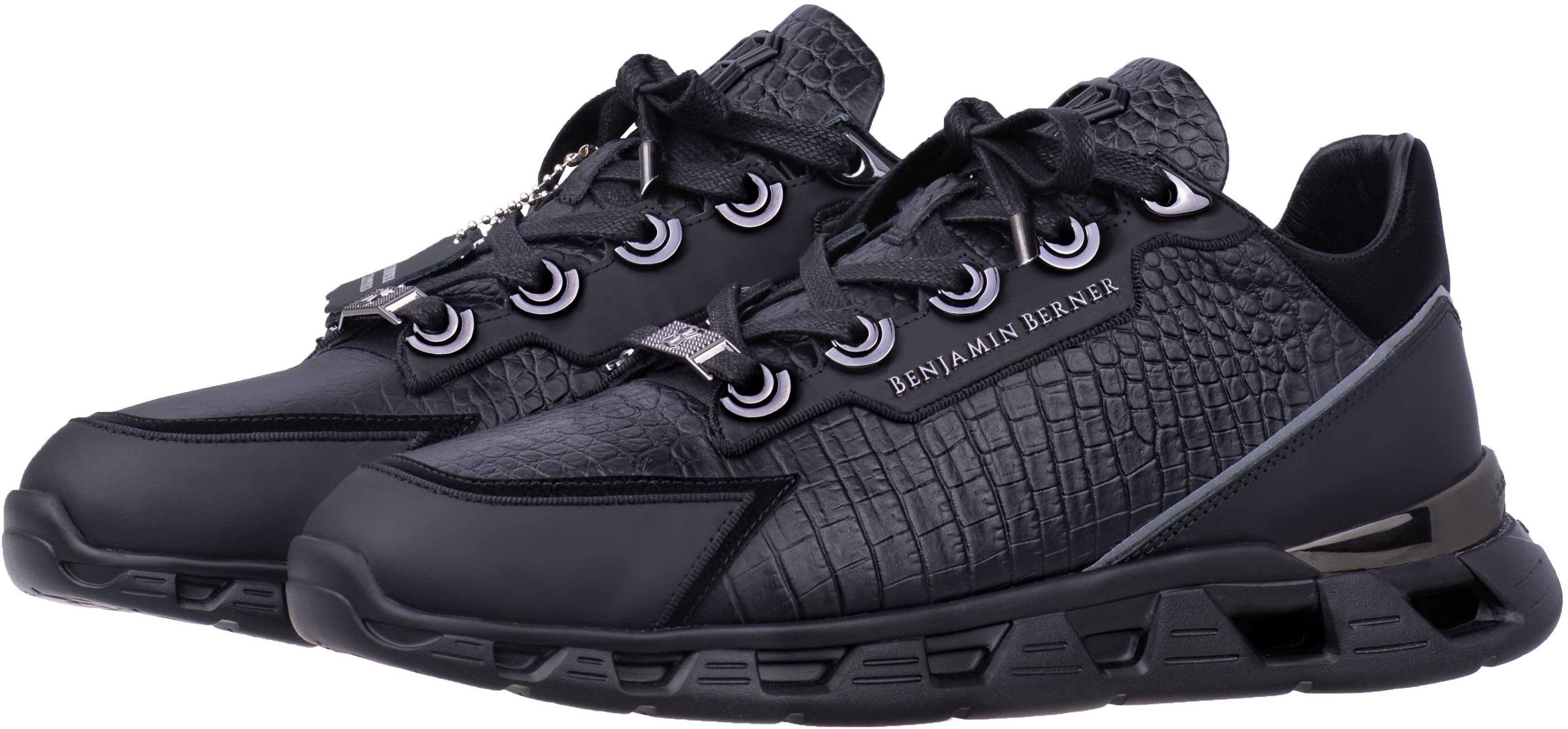 BNJ RAZOR HIGH-TECH RUNNER ALL BLACK ALLIGATOR EFFECT-MATT NAPPA