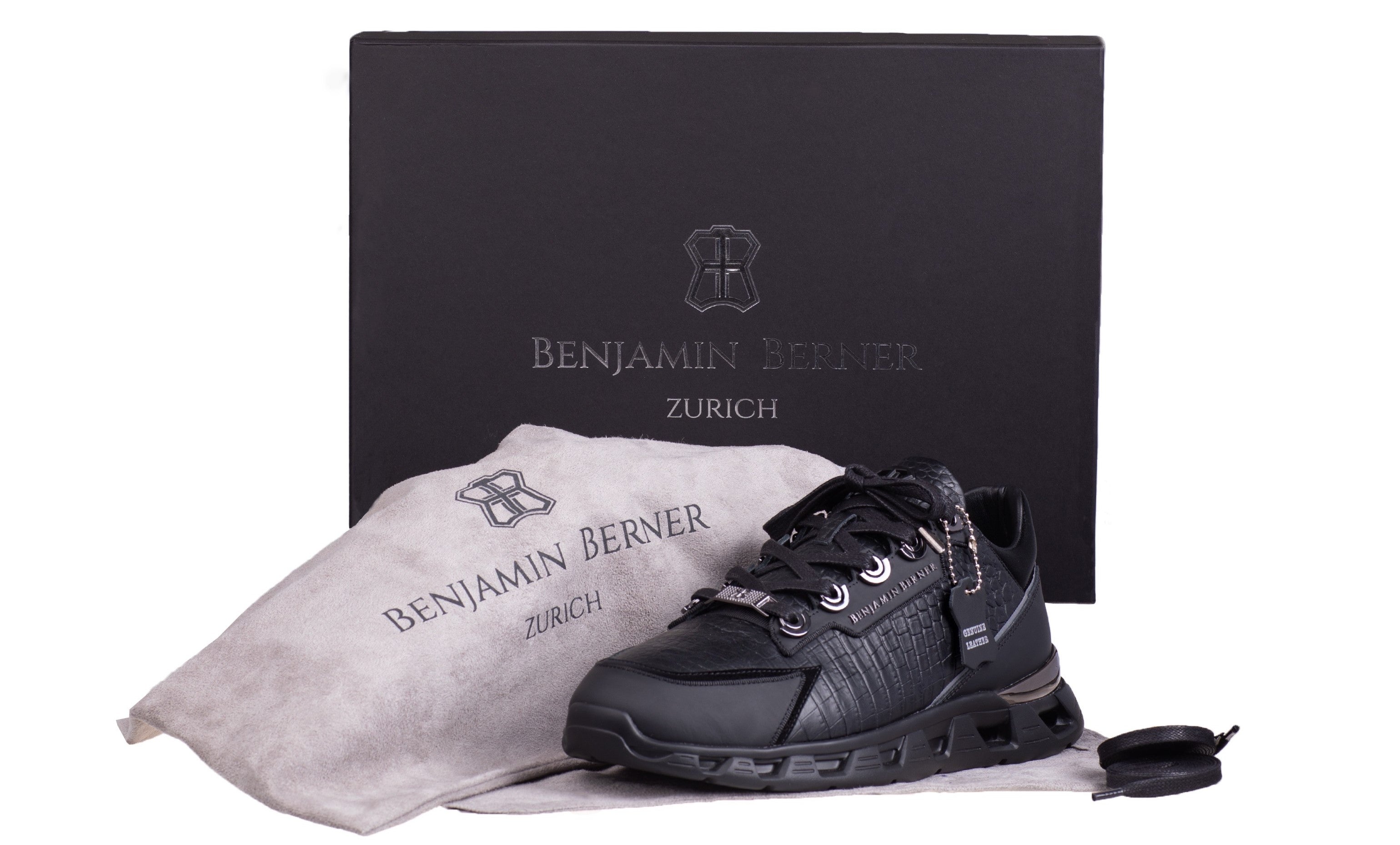 BNJ RAZOR HIGH-TECH RUNNER ALL BLACK ALLIGATOR EFFECT-MATT NAPPA