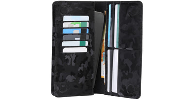 BNJ PHONE WALLET CASE BLACK REFLECTIVE  CAMOUFLAGE CALFSKIN