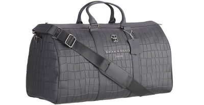 BNJ TRAVEL BAG BLACK MATT  CROCODILE CALFSKIN
