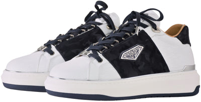 BNJ LUCAS Low-Top  3D WAVE WHITE NAPPA- NAVY REFLECTIVE CAMOUFLAGE