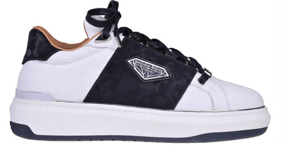 BNJ LUCAS Low-Top  3D WAVE WHITE NAPPA- NAVY REFLECTIVE CAMOUFLAGE