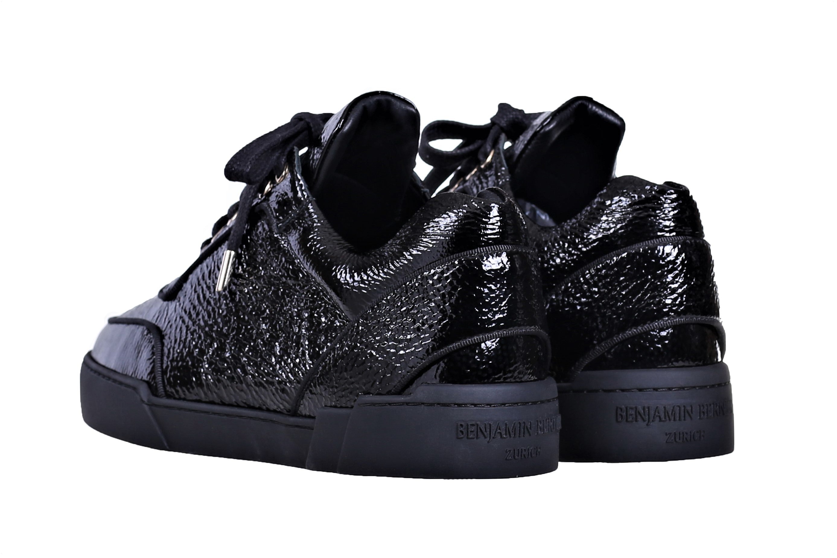 Low-Top ALL BLACK WASHED PATENT CALFSKIN